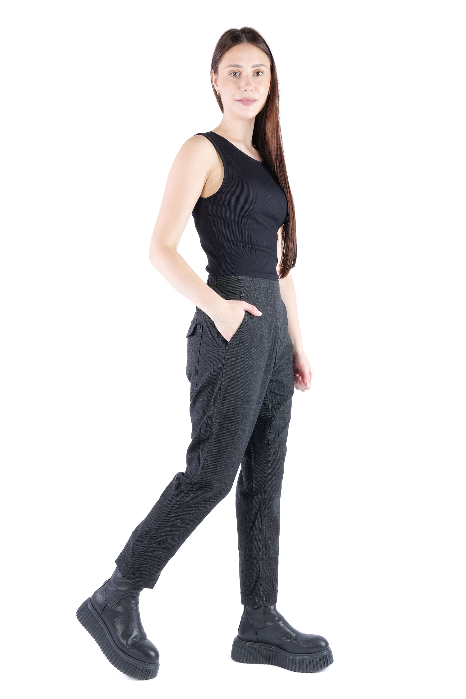 Legere Nadelstreifen Hose - Black stripe - 2263410103
