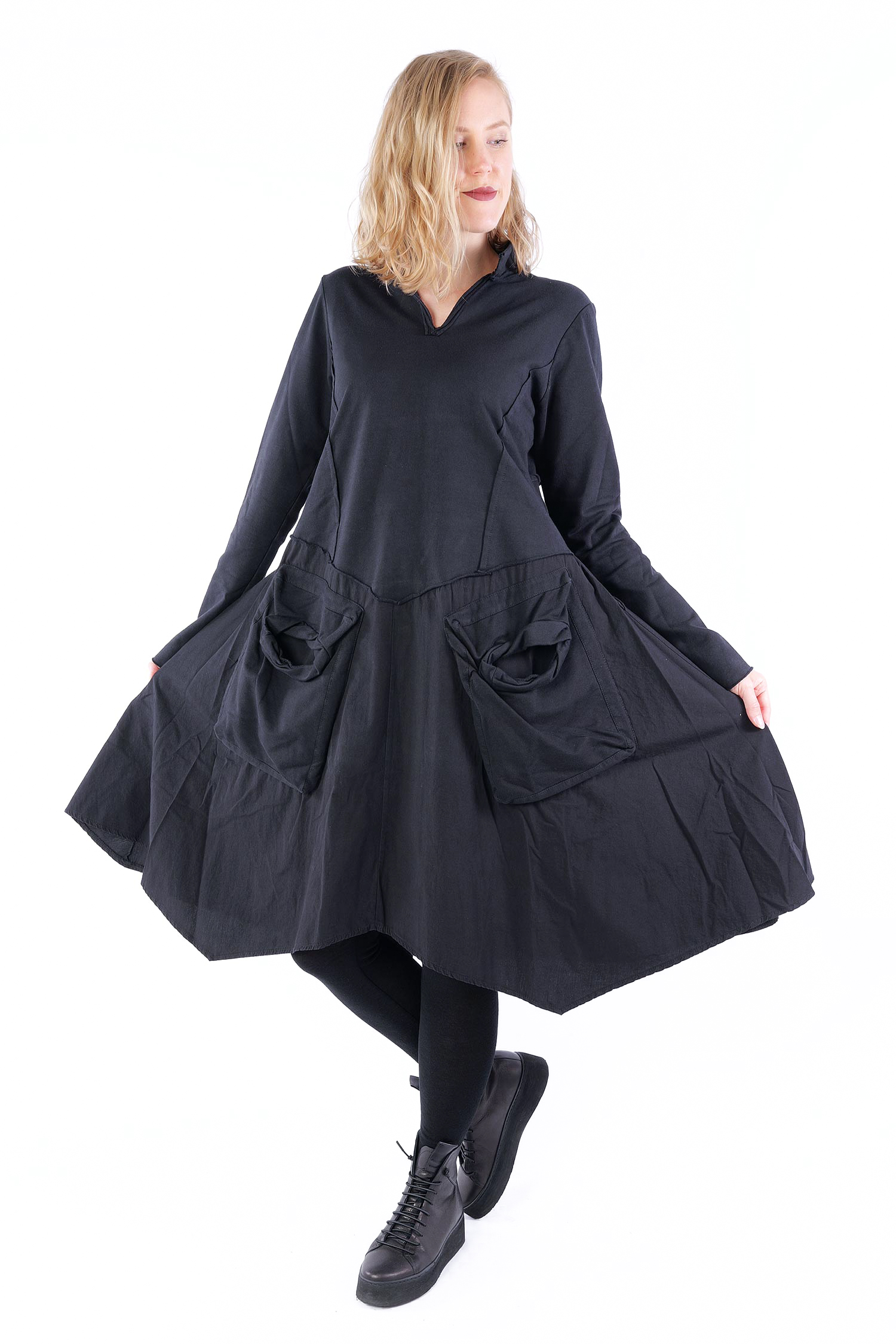 A-Linien Kleid - Schwarz - 25566