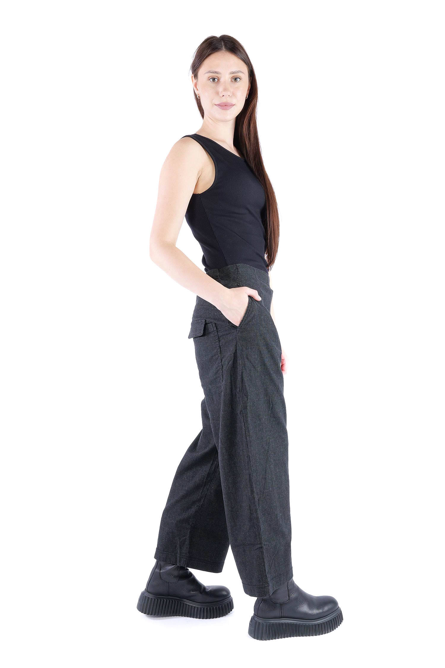 Nadelstreifen Culotte - Black stripe - 2263410104
