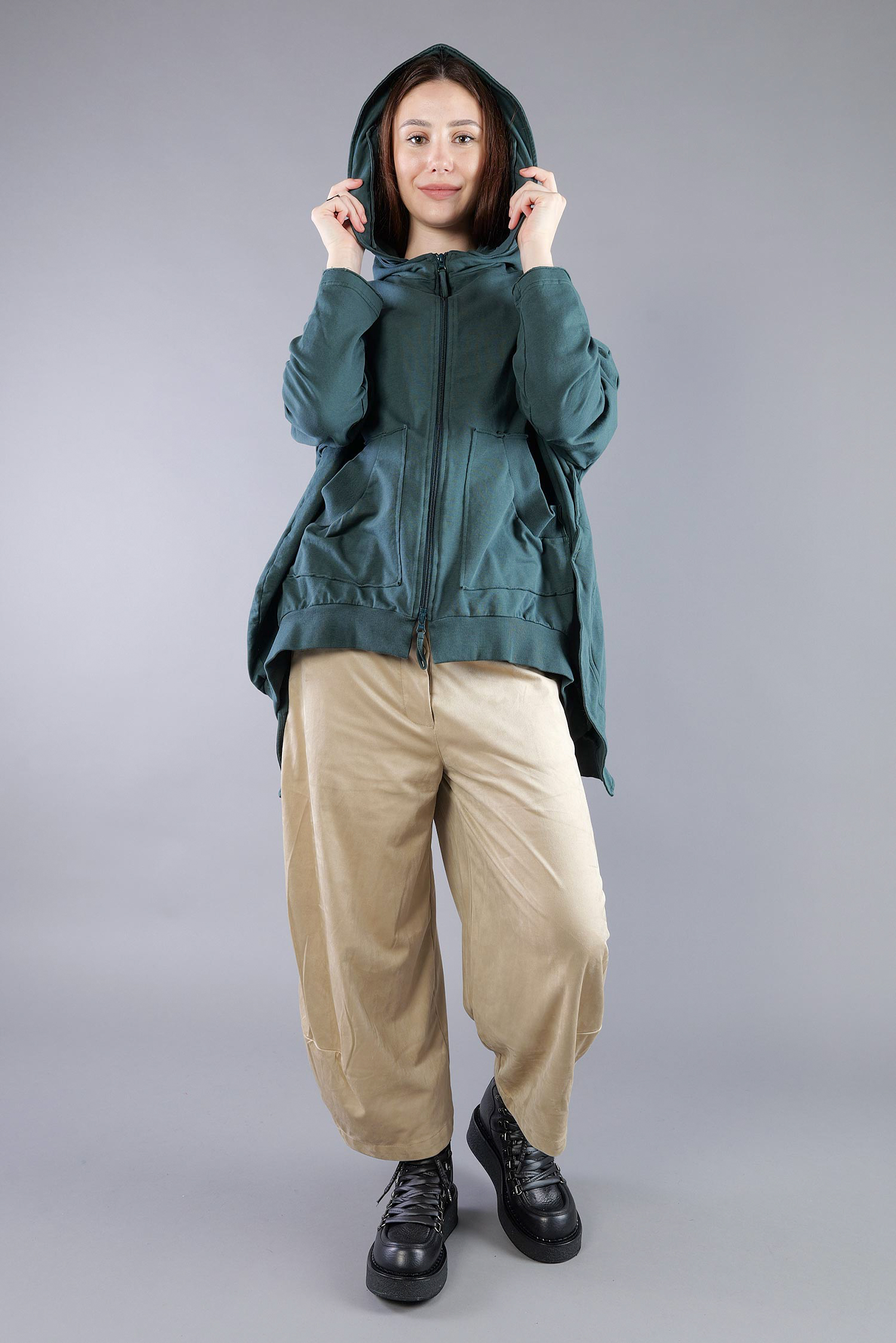Oversized sweat jacket - Forest - 2263251102