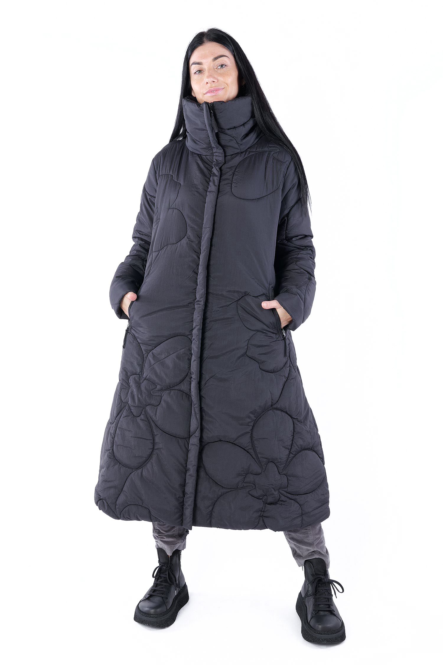 Winter-Steppmantel - Schwarz - 2253191201