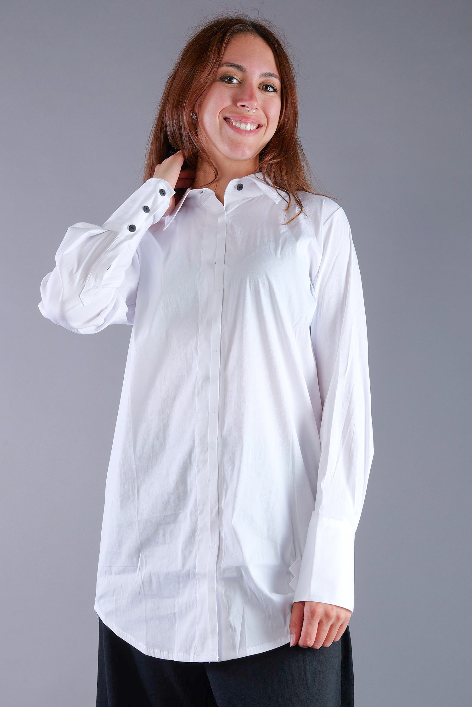 Stretchbluse - White - 4033