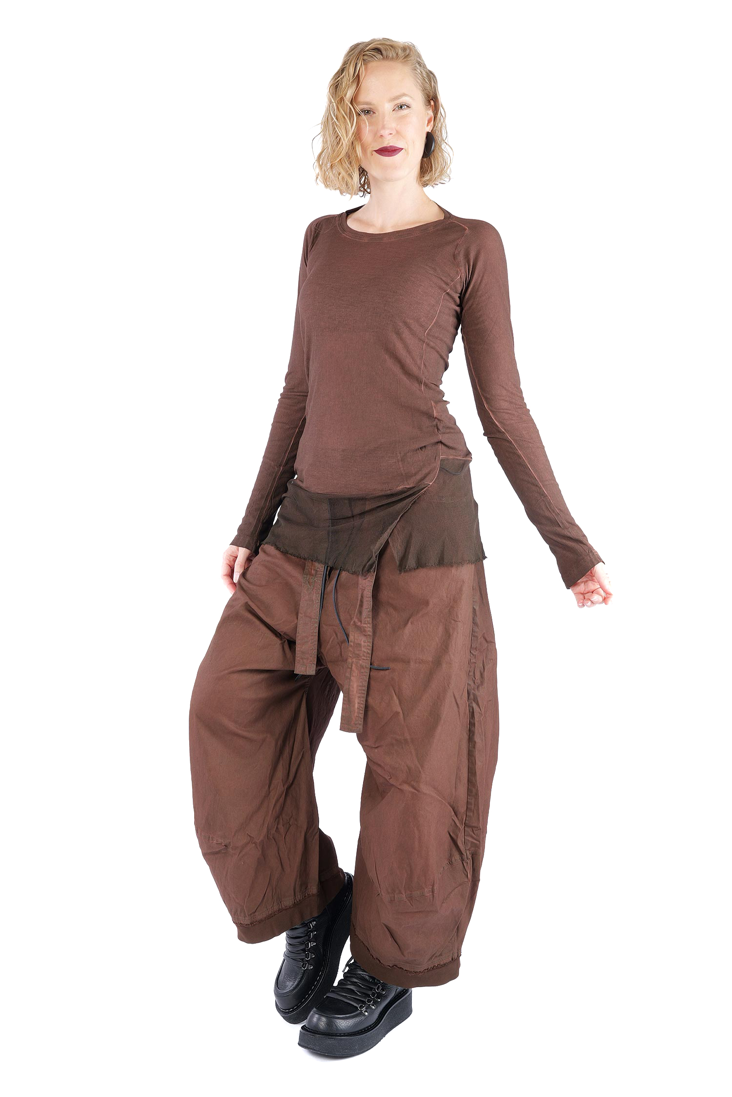 Longsleeve mit Tüll - Henna cloud - 2262340503