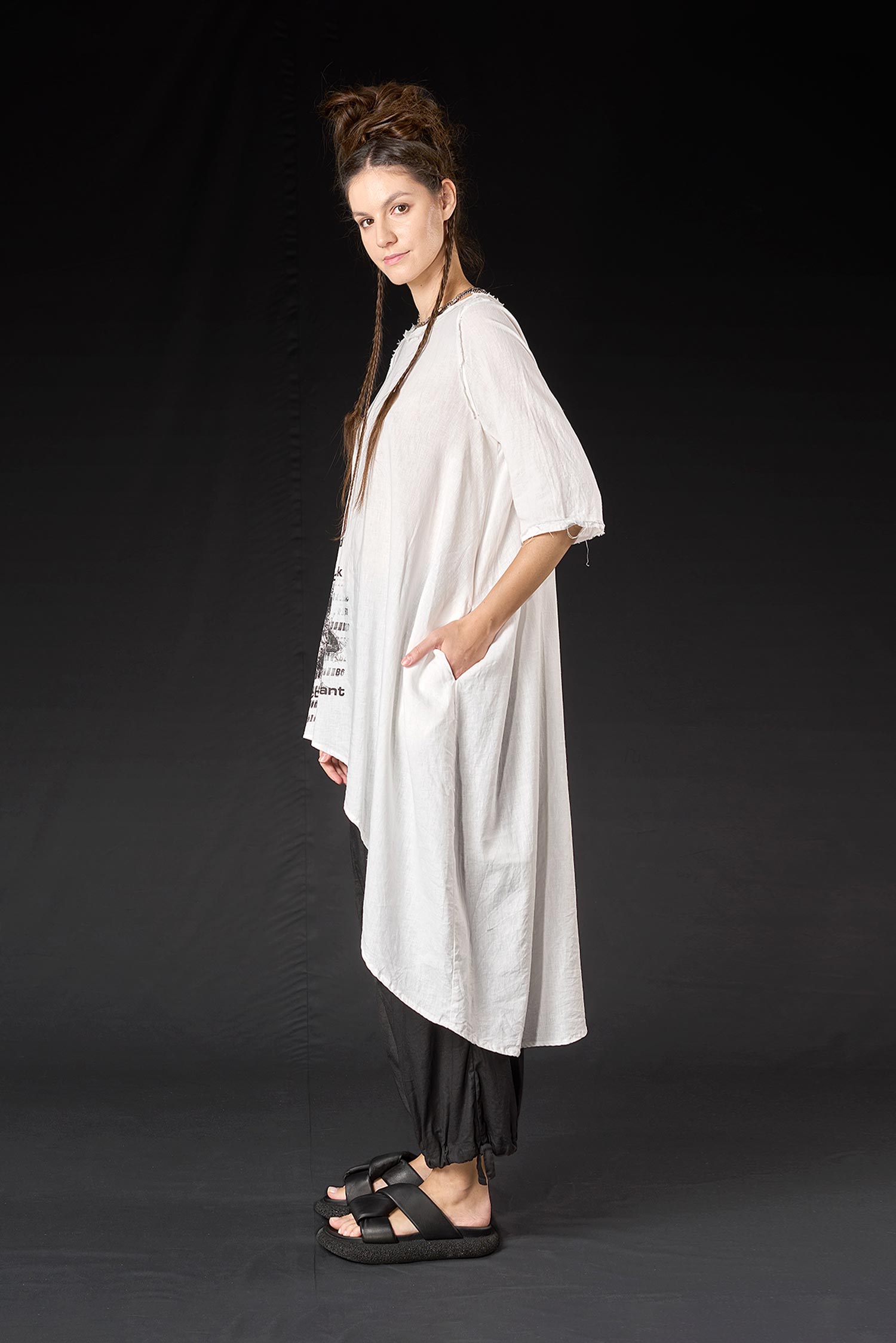 Tunika mit Print - Weiß - Vashka