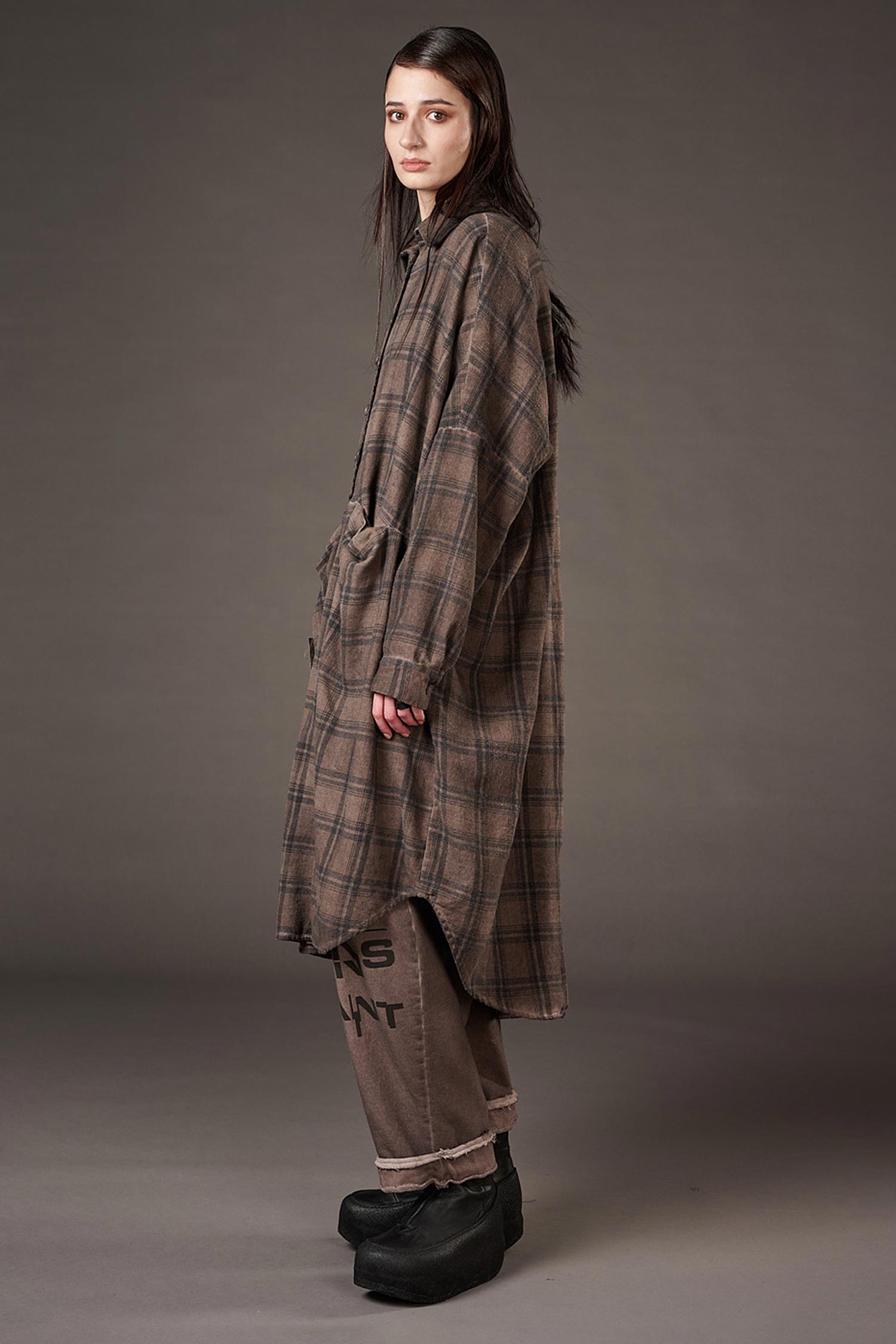 Flanell-Tunika - Truffle old dye check - Fight