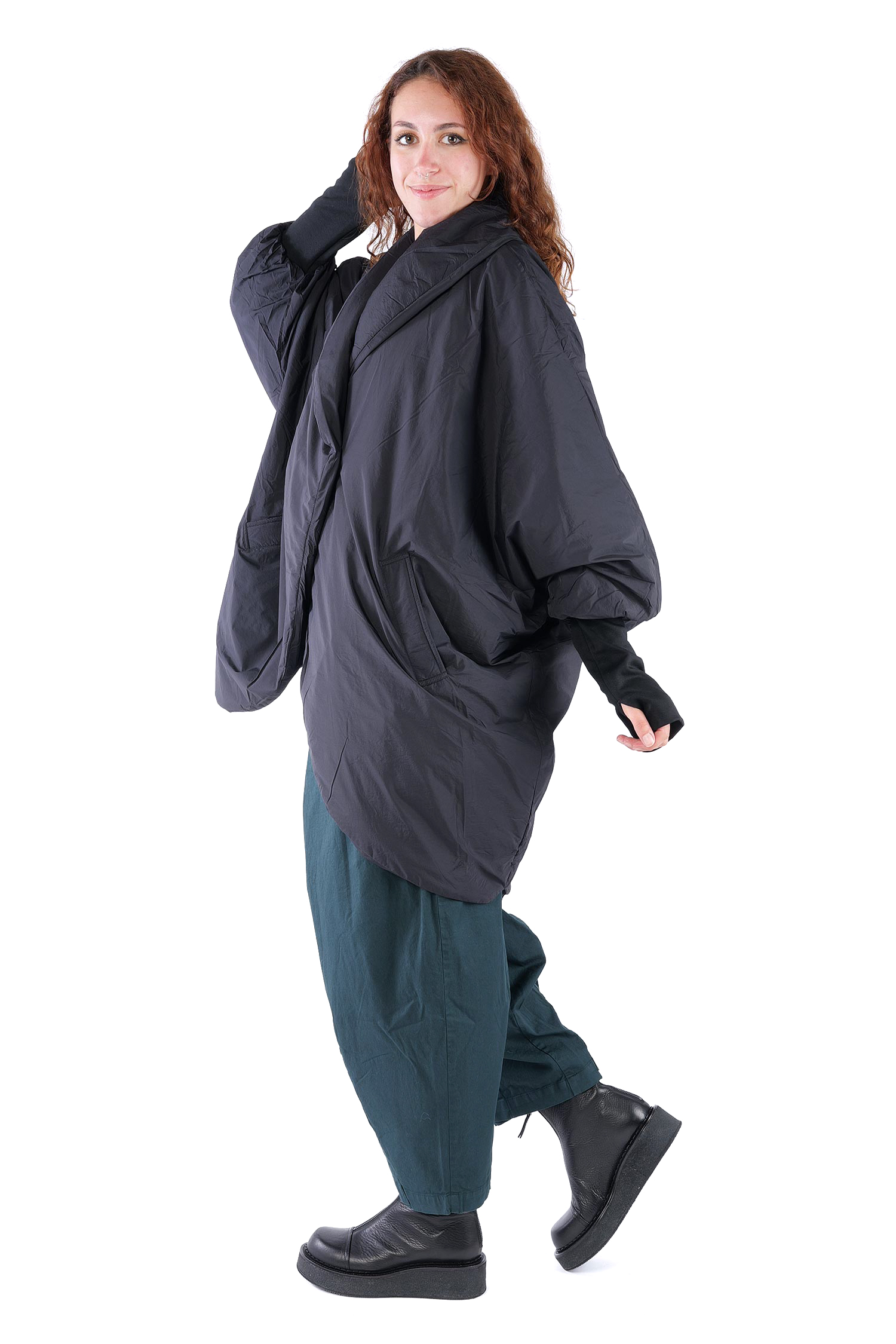 Oversize Wintermantel - Schwarz - SX115