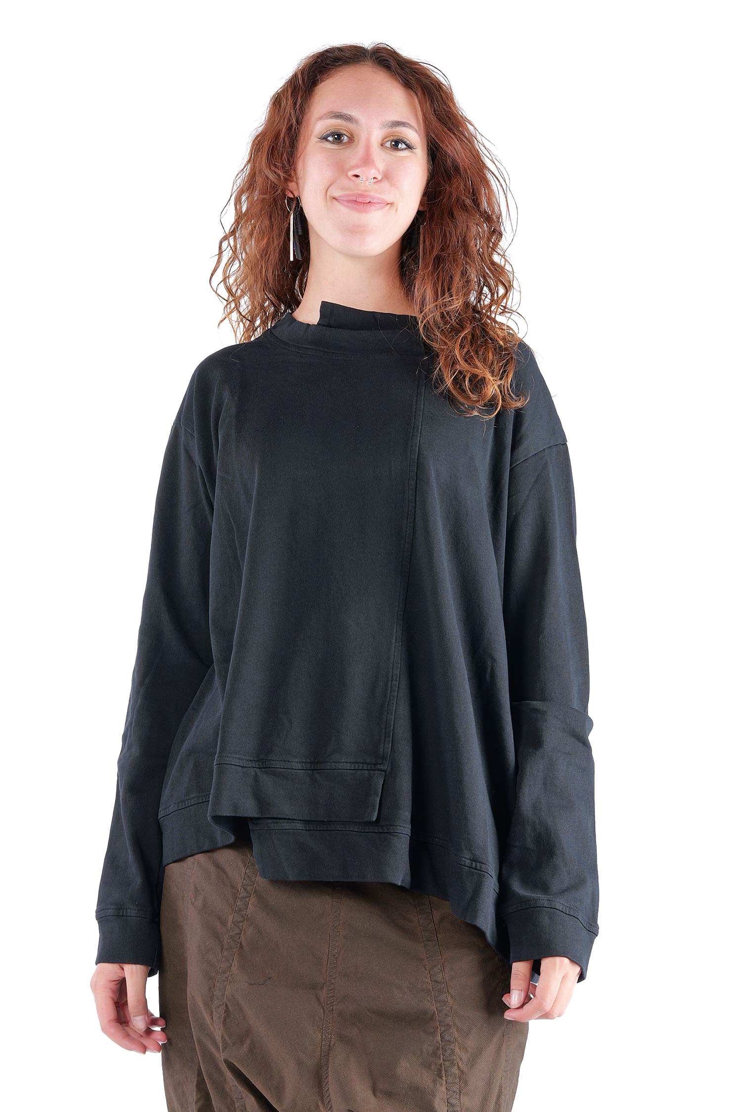 Asymmetrischer Sweater - Schwarz - 2263290501