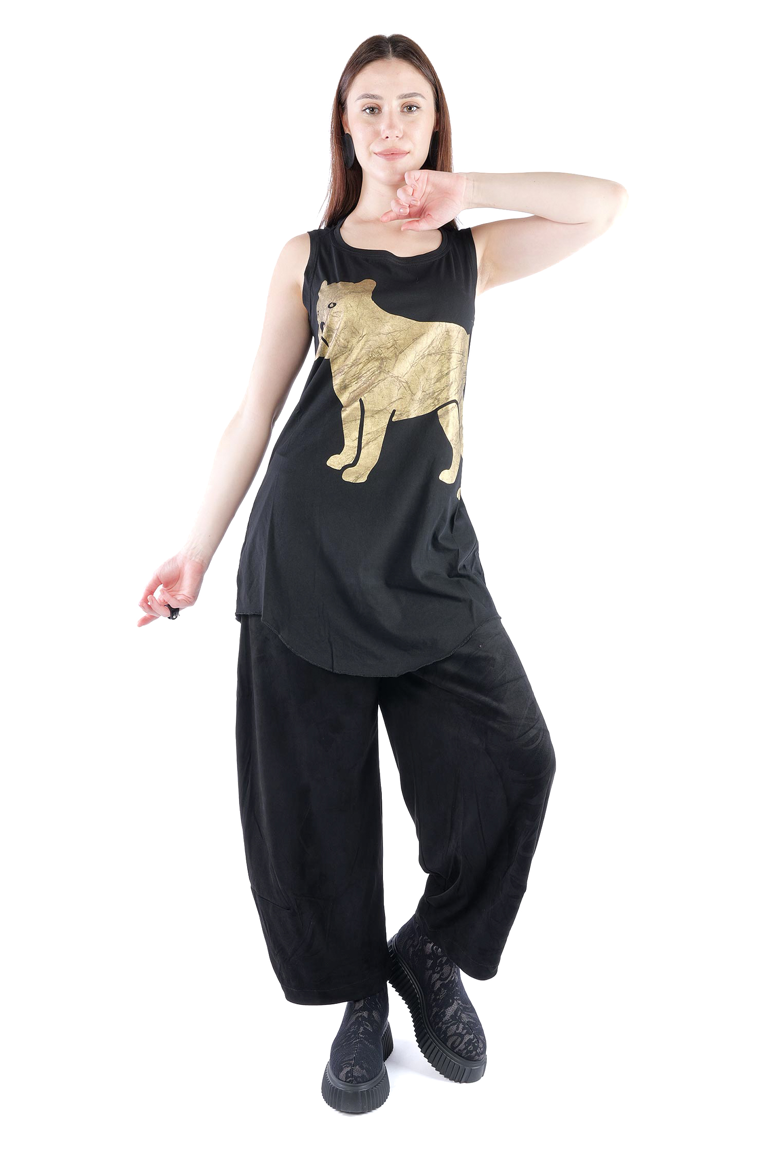Top mit Print - Black print - 2261300805
