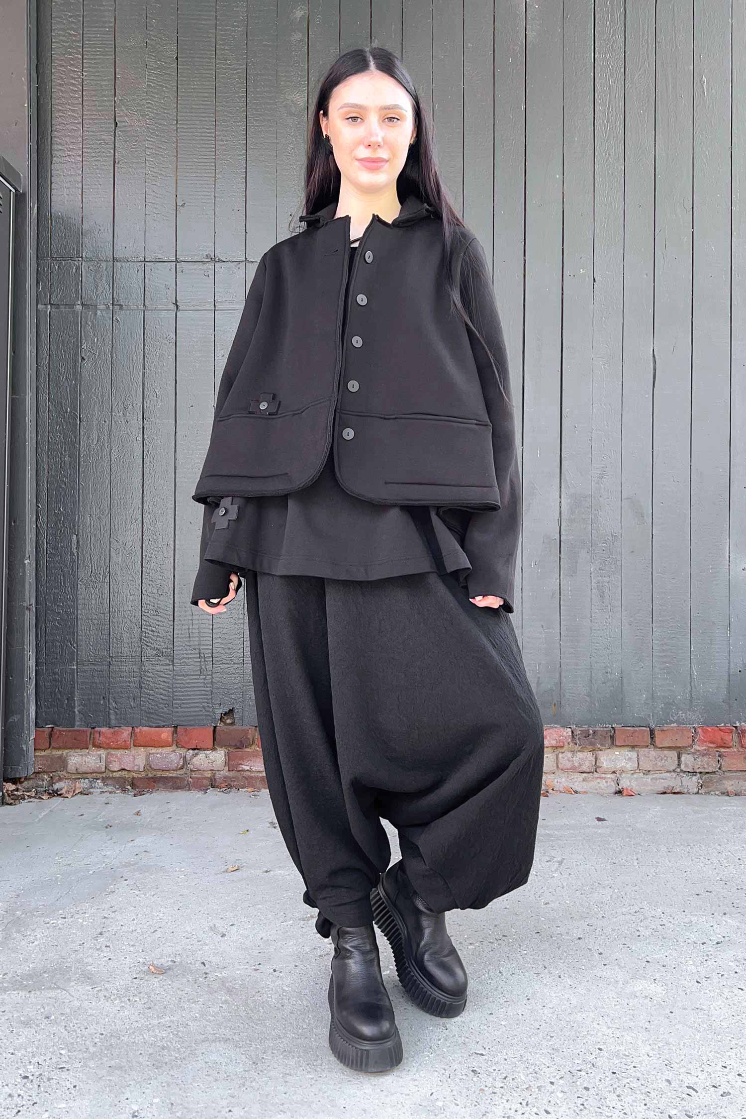Dicke Sweatjacke - Schwarz - 2102