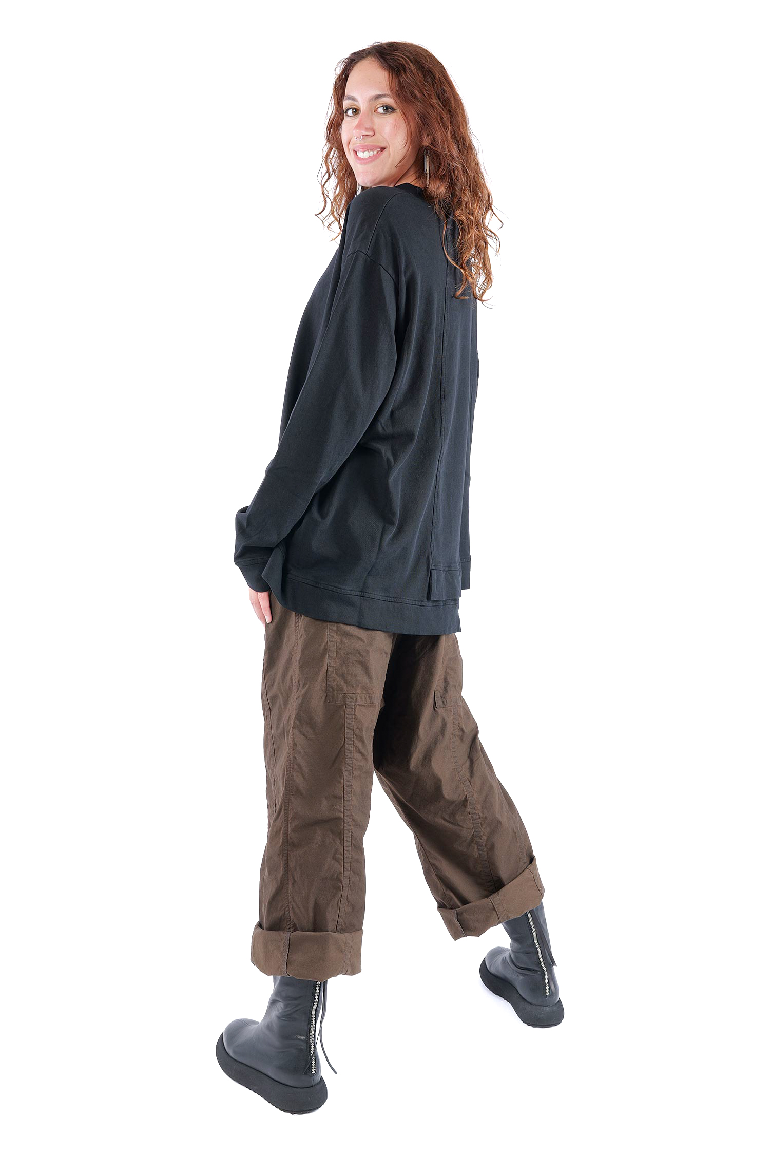 Asymmetrischer Sweater - Schwarz - 2263290501