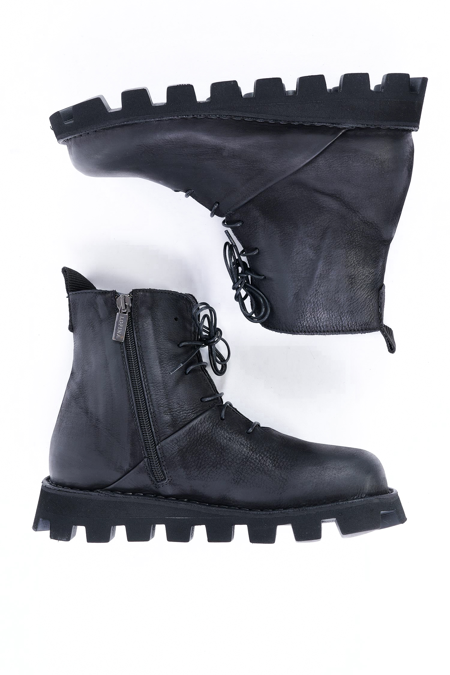 Leder Boots - Schwarz - 9231