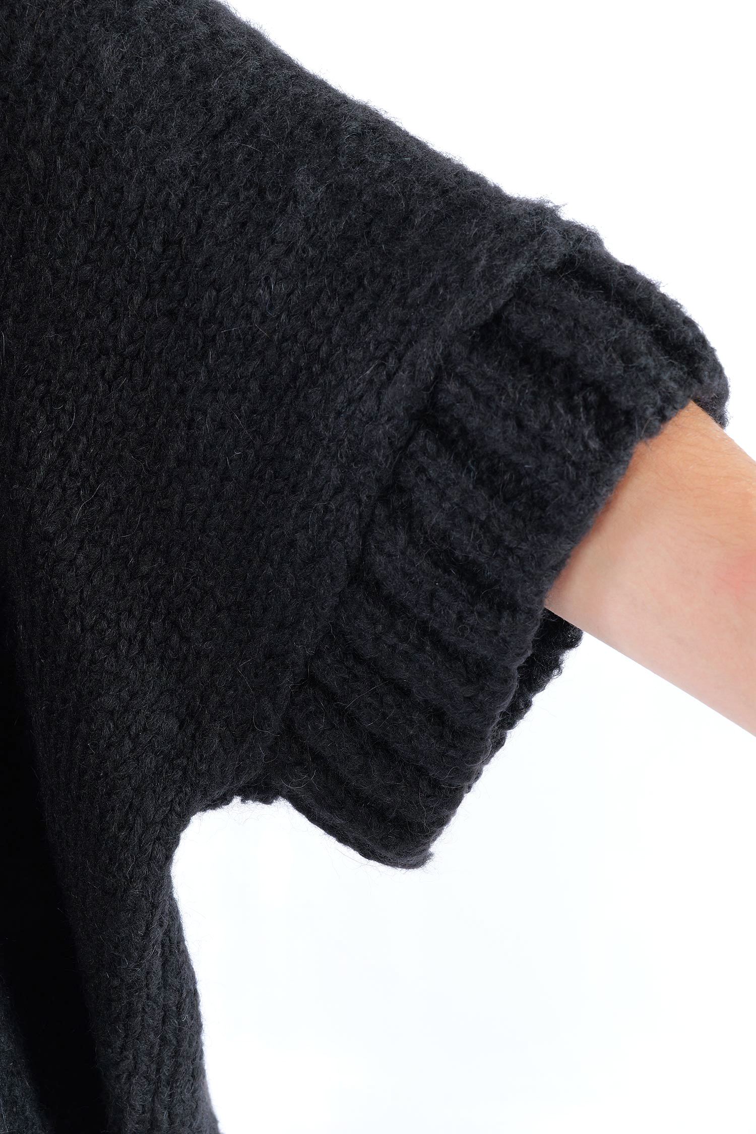 Grobstrick Jacke - Schwarz - Watts