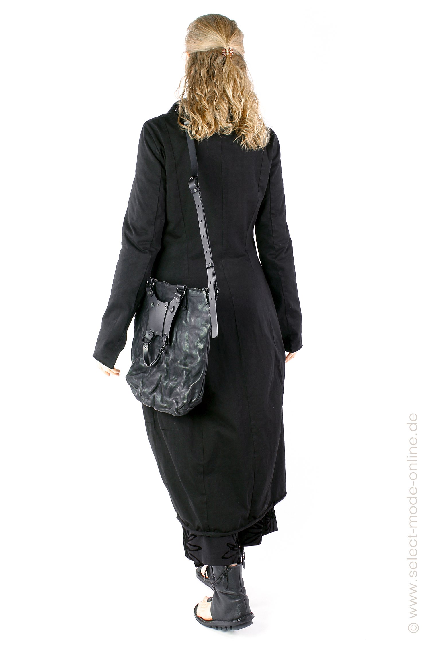 Leather backpack / shoulder bag - Uto leather - Black