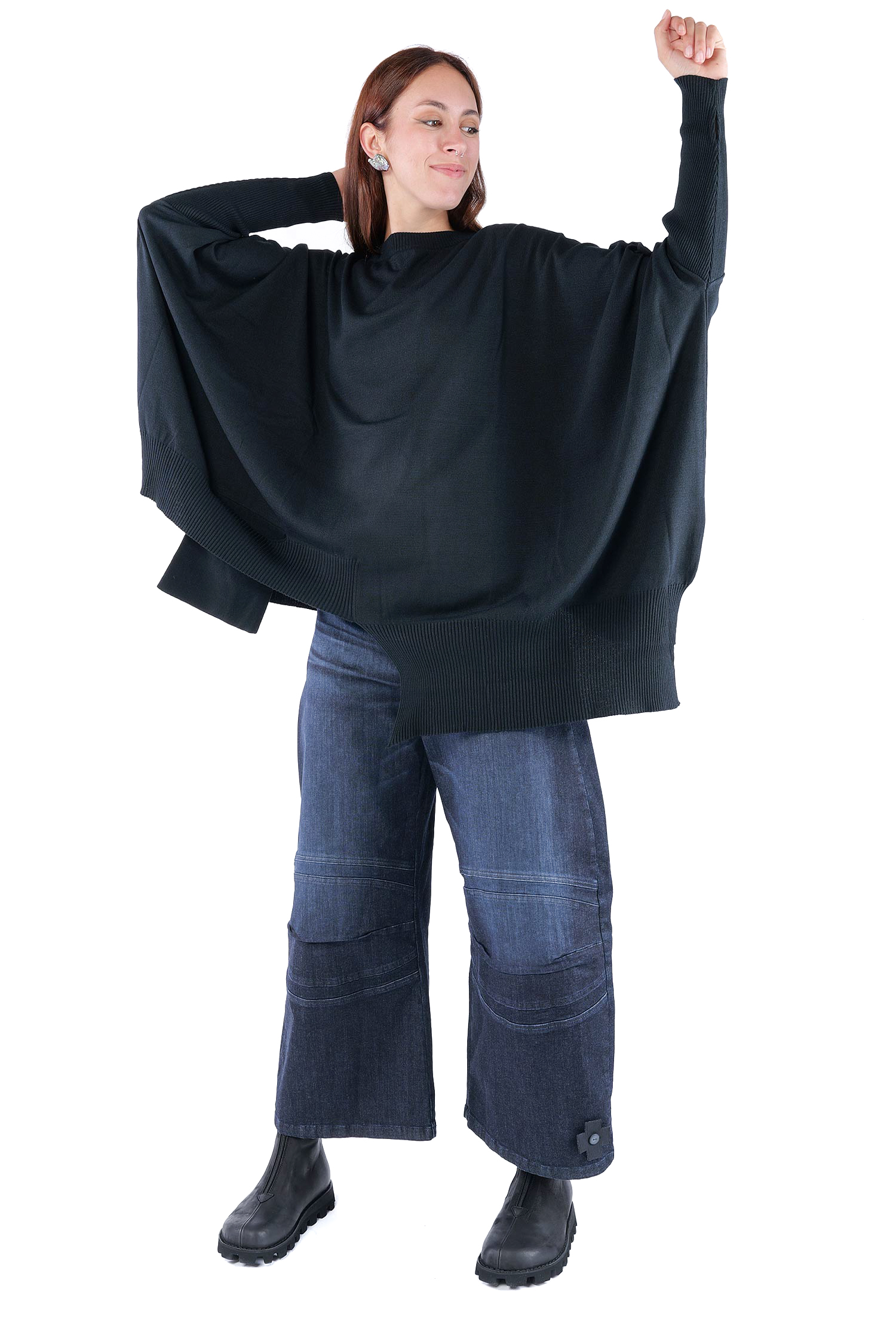 Oversize Strickpullover - Schwarz - 26.2-KHG445