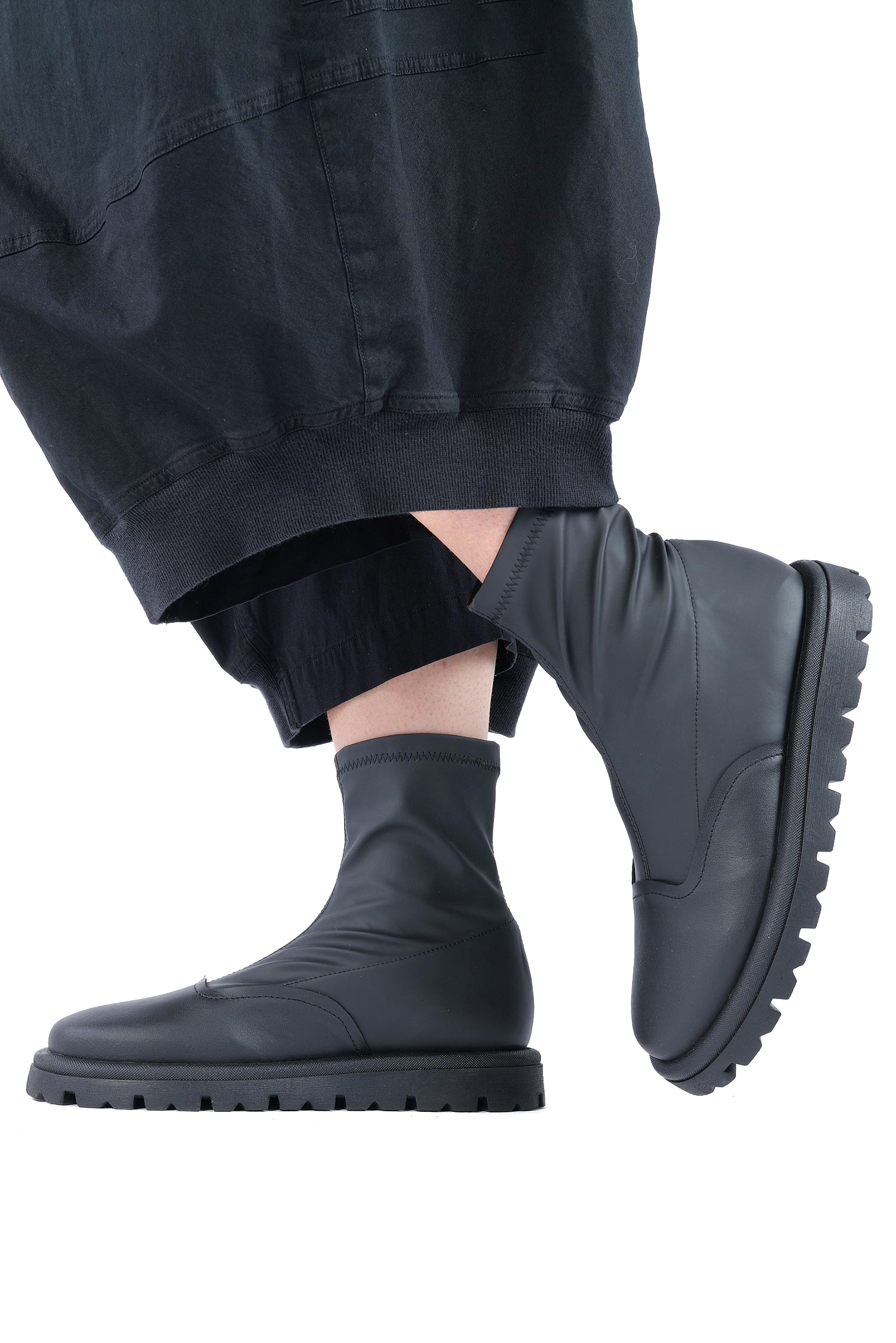 Stretchleder Boots - Schwarz - Alice