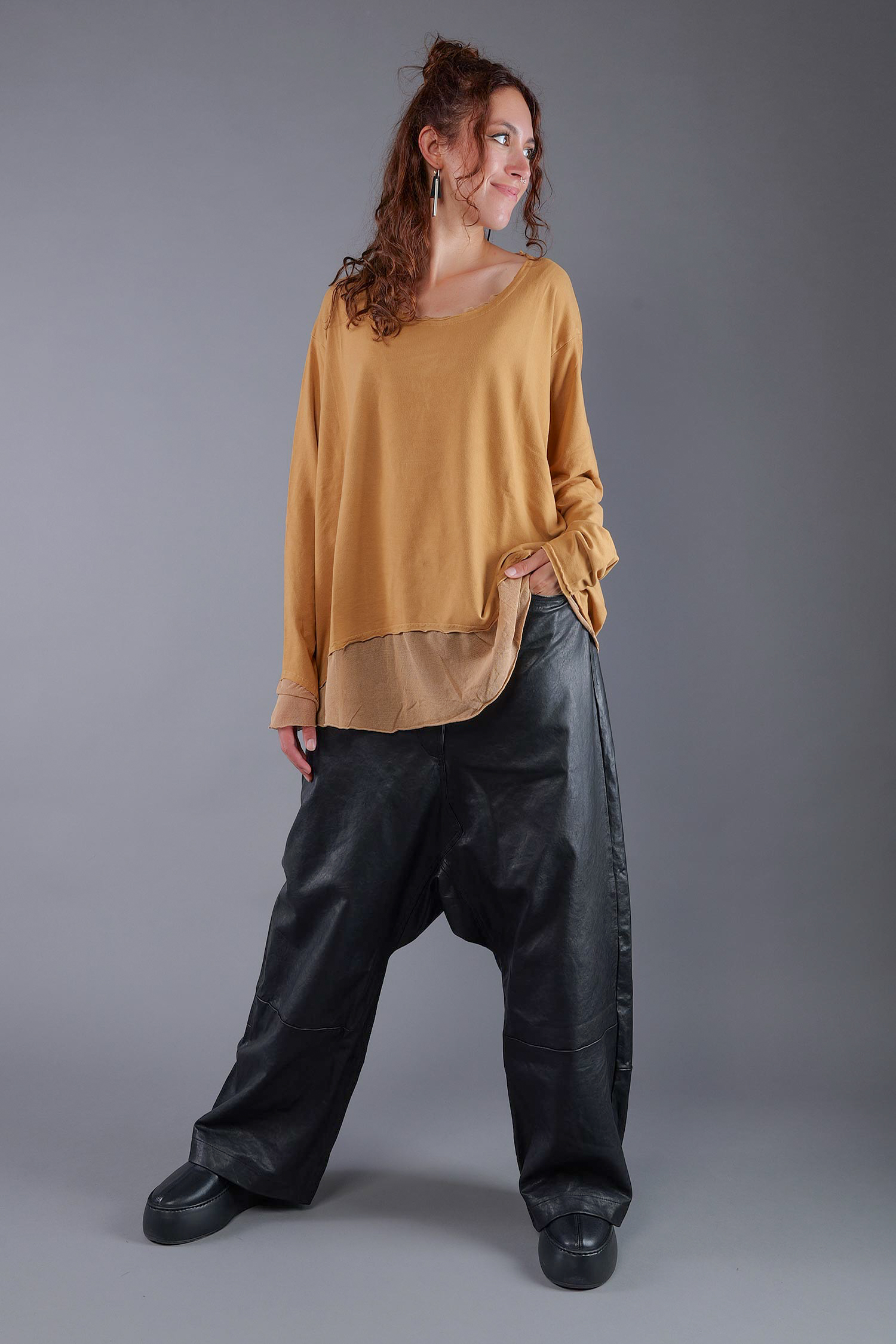 Shirt mit Tüll - Bronze - 2263510502