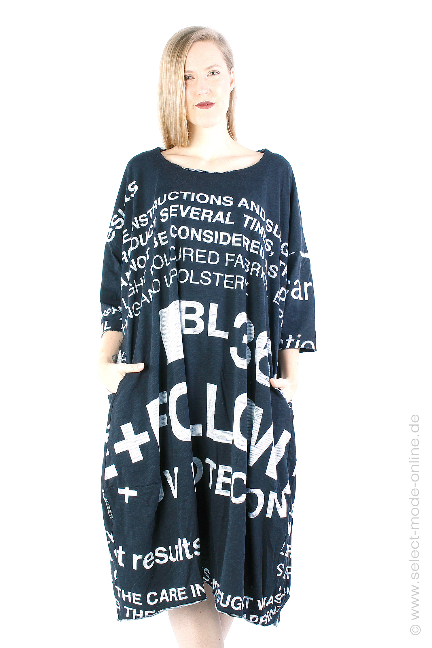 Oversize Kleid - Black Print - 1243640903