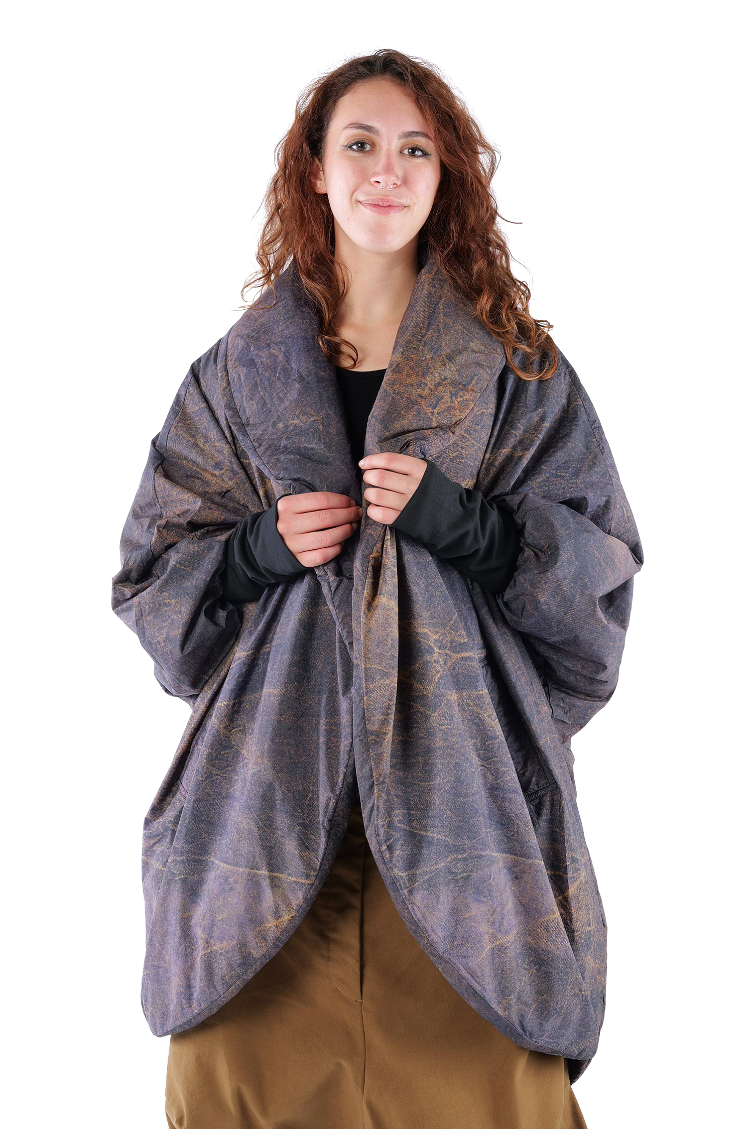 Oversize Wintermantel - Cognac Quartz - SX115