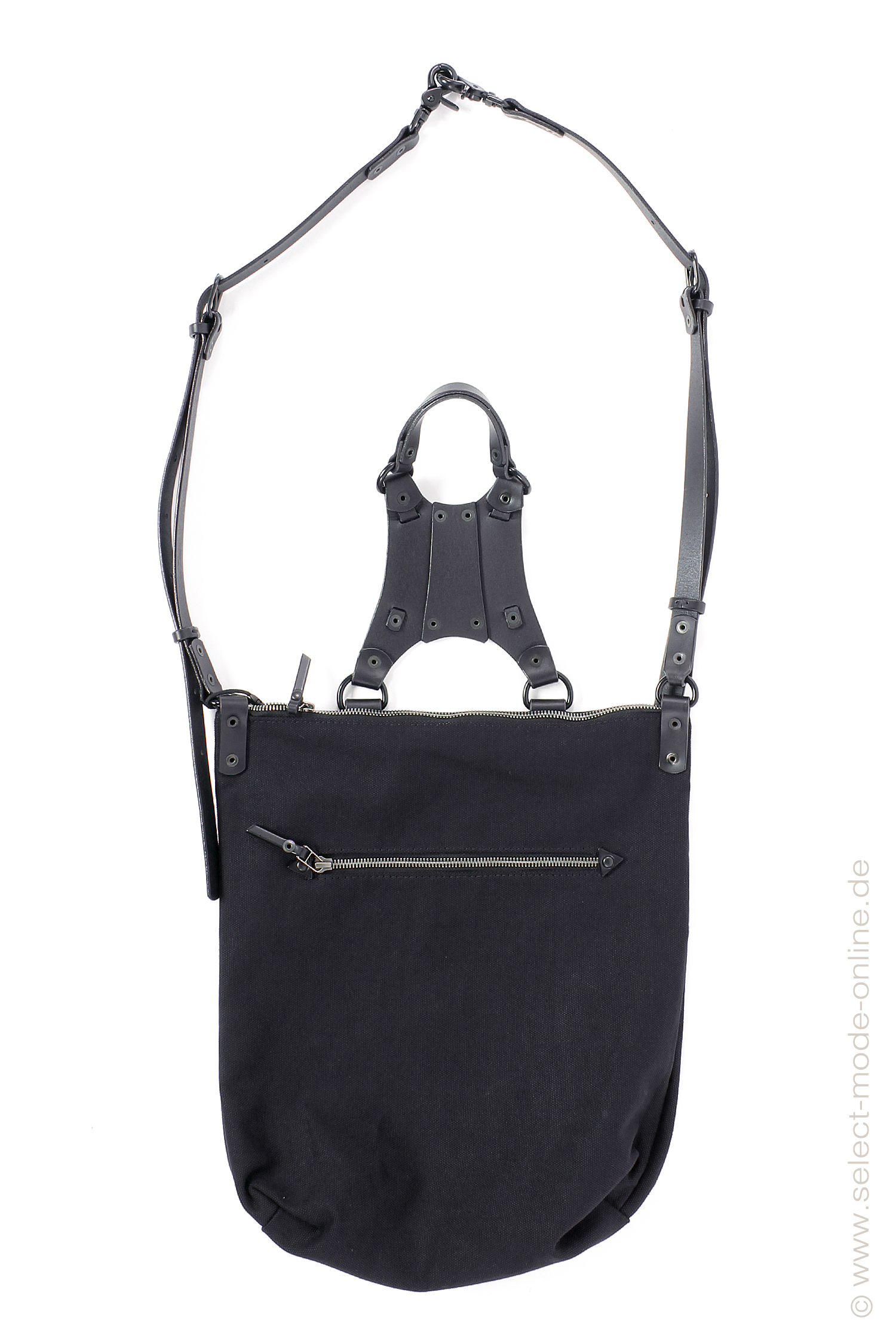 Canvas backpack / shoulder bag - Uto Canvas - Black