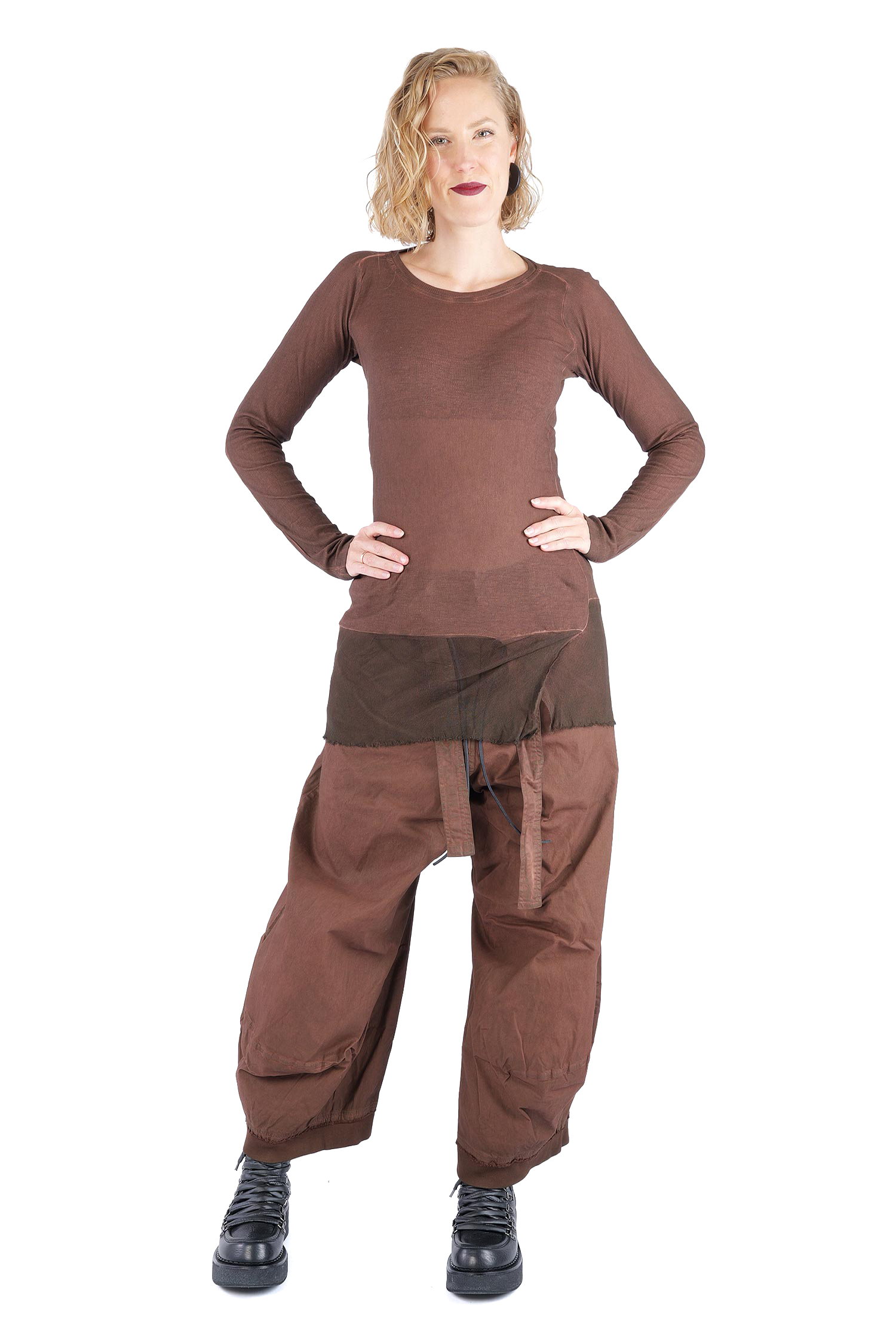 Longsleeve mit Tüll - Henna cloud - 2262340503