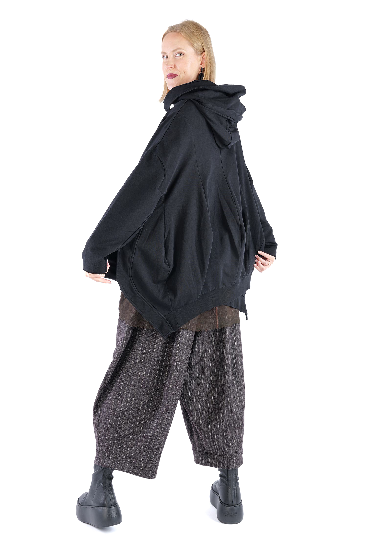 Oversize Sweatjacke - Schwarz - 2263251102