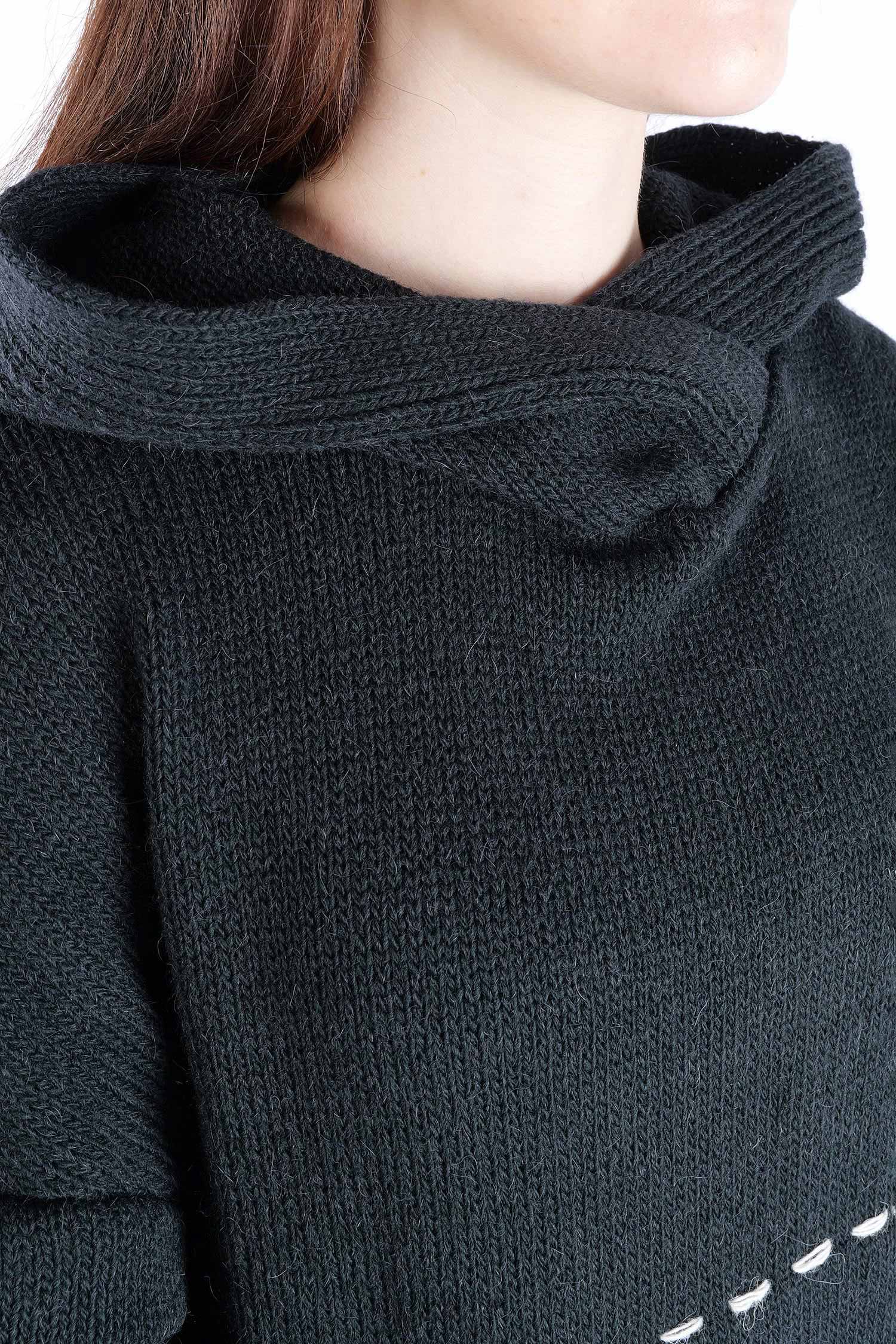 Strick Hoodie - Schwarz - Edooh