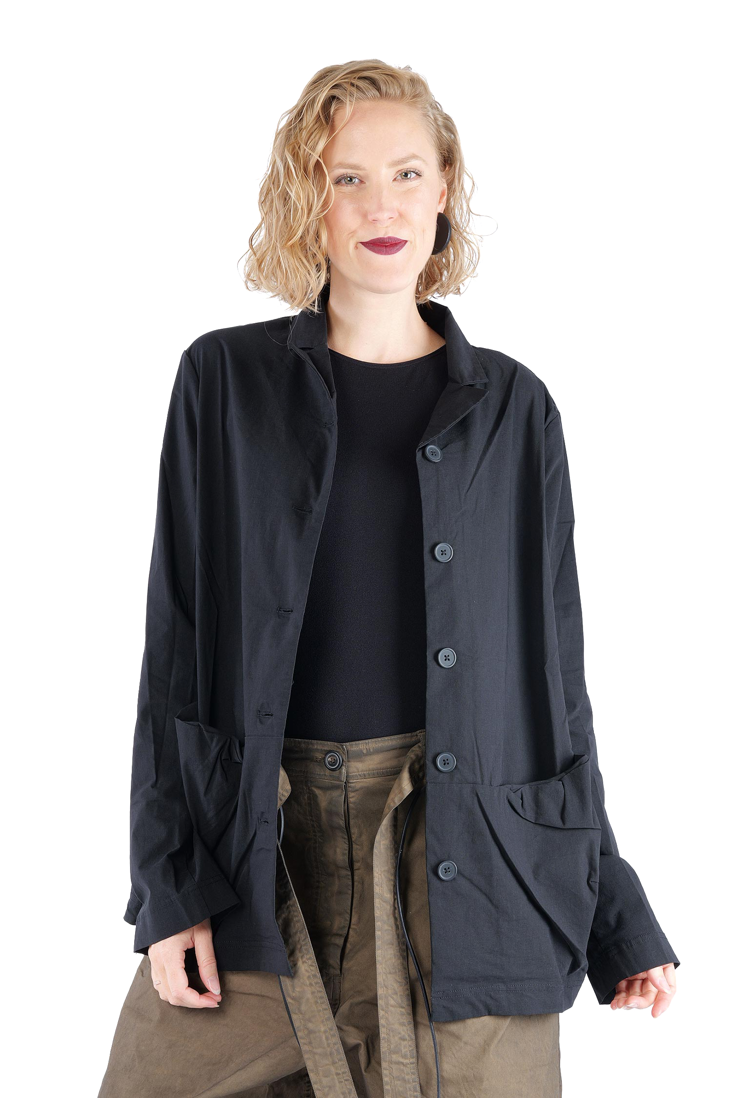 Stretchjacke - Schwarz - 2263631115