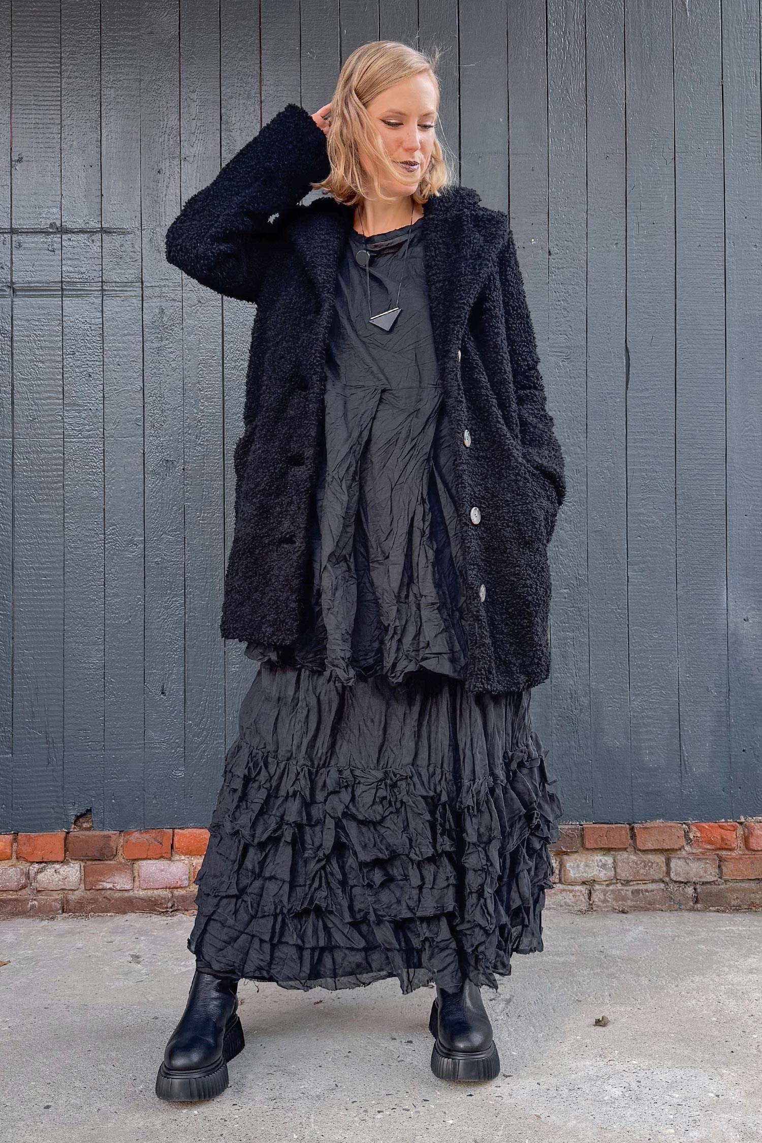 Teddy Jacke - Schwarz - Randjooar