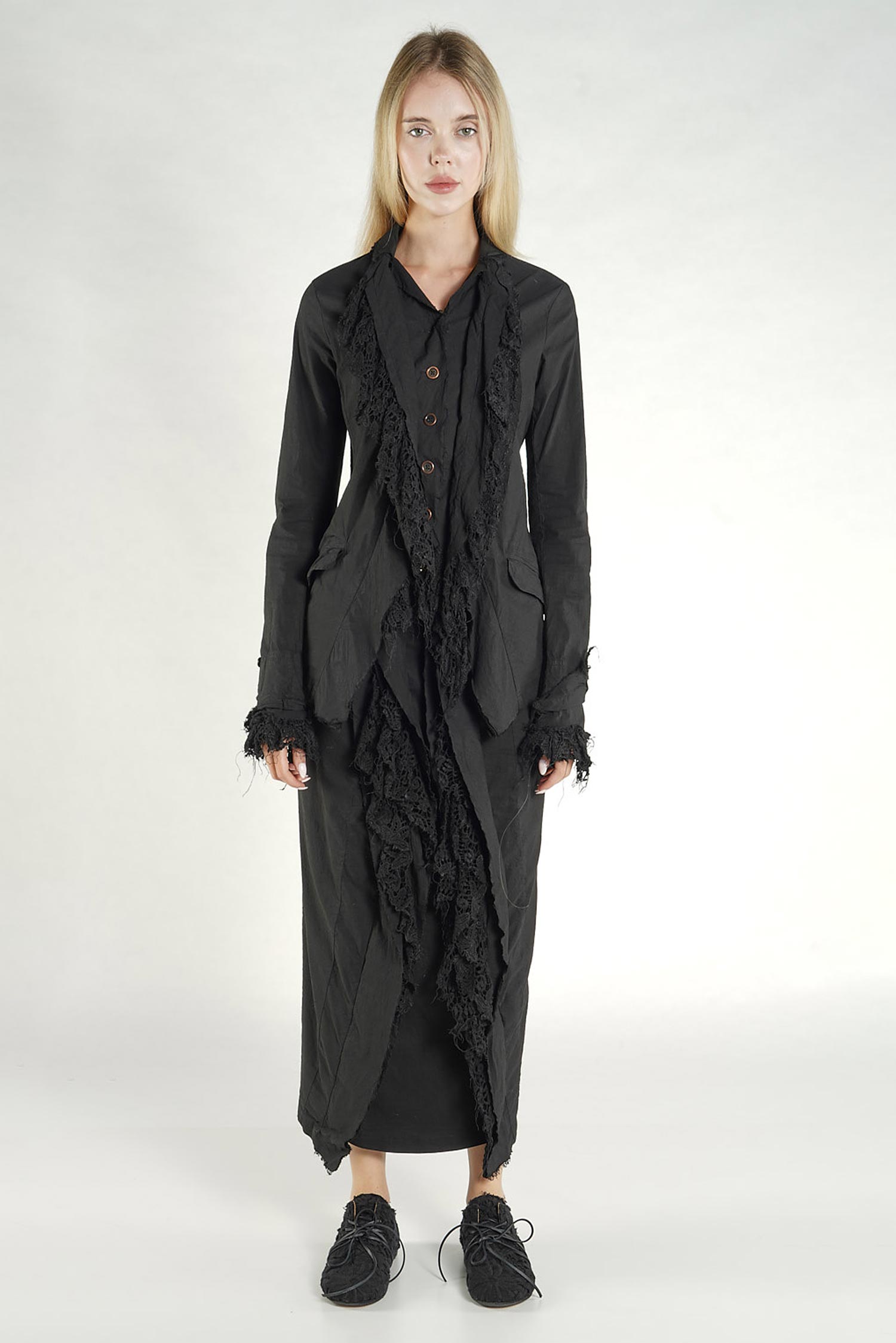 Jacke mit Spitze - Black gloss - 1262241124