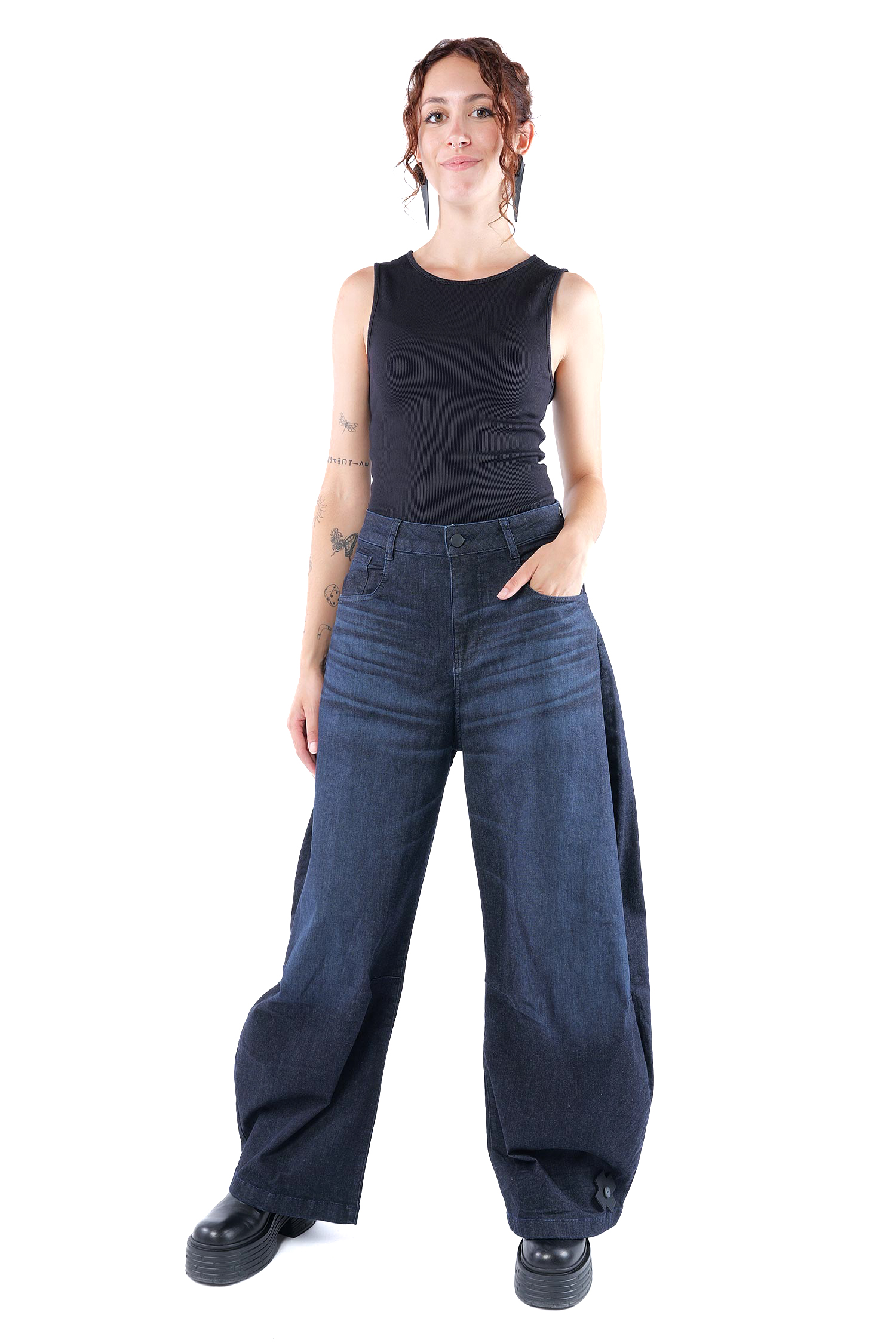 Tulpige Jeanshose - Darkblue - 10018