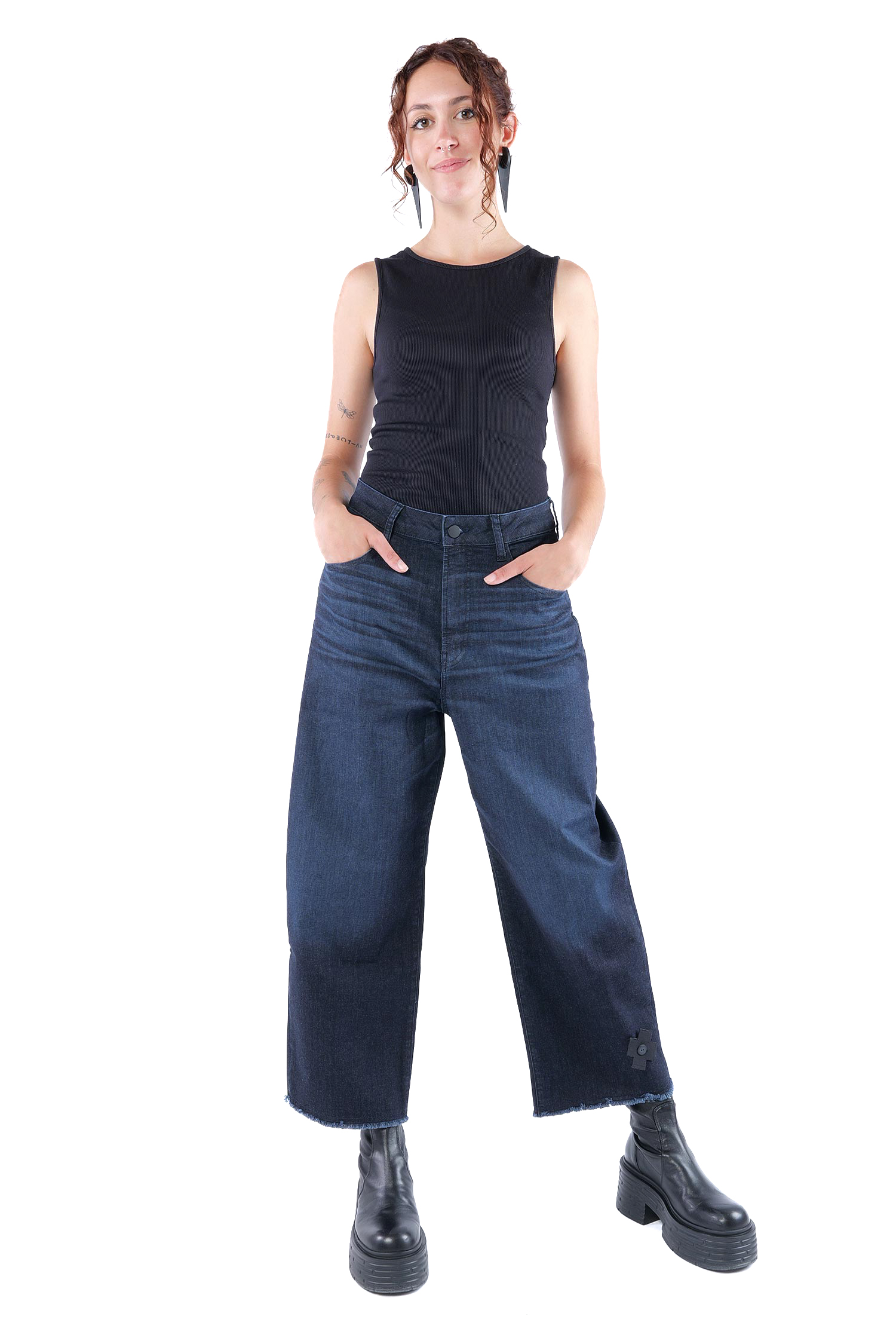 Weite Jeanshose - Darkblue - 10019