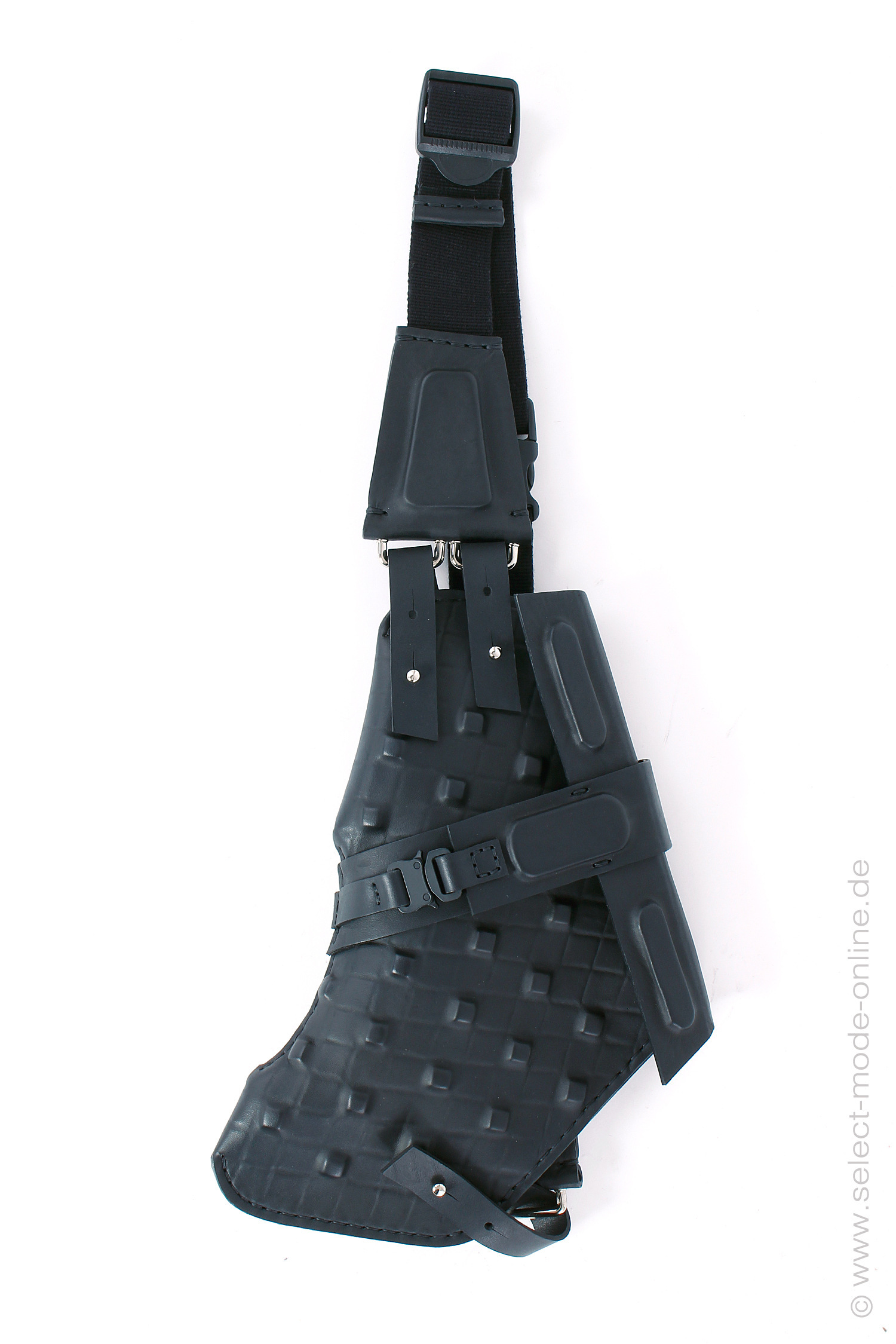 3D Leder Umhängetasche - schwarz