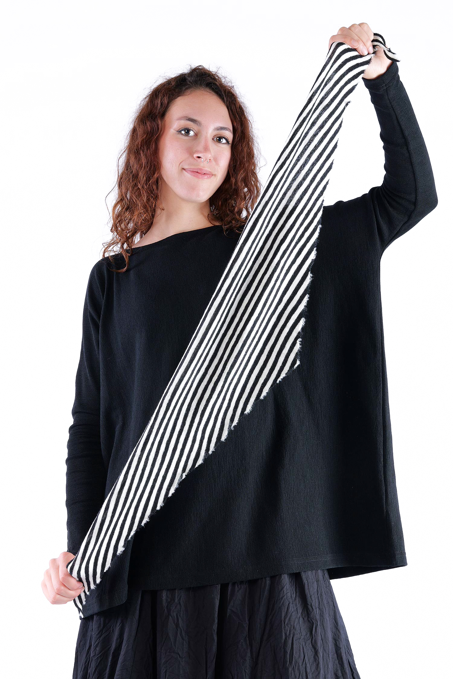 Kleines Dreieckstuch - white/black-schmal - 1040