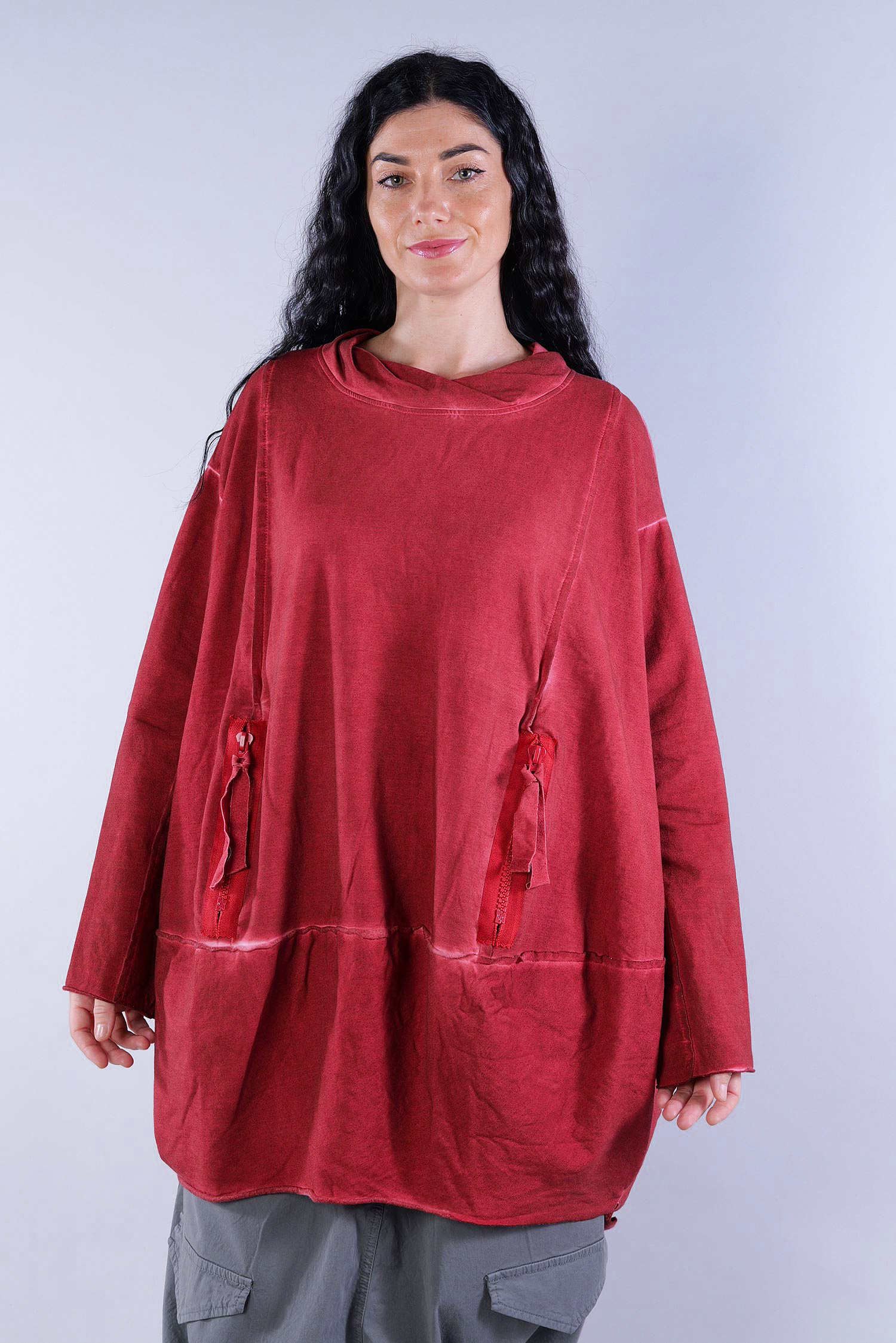 Oversize Sweatpullover - Rot - 23655