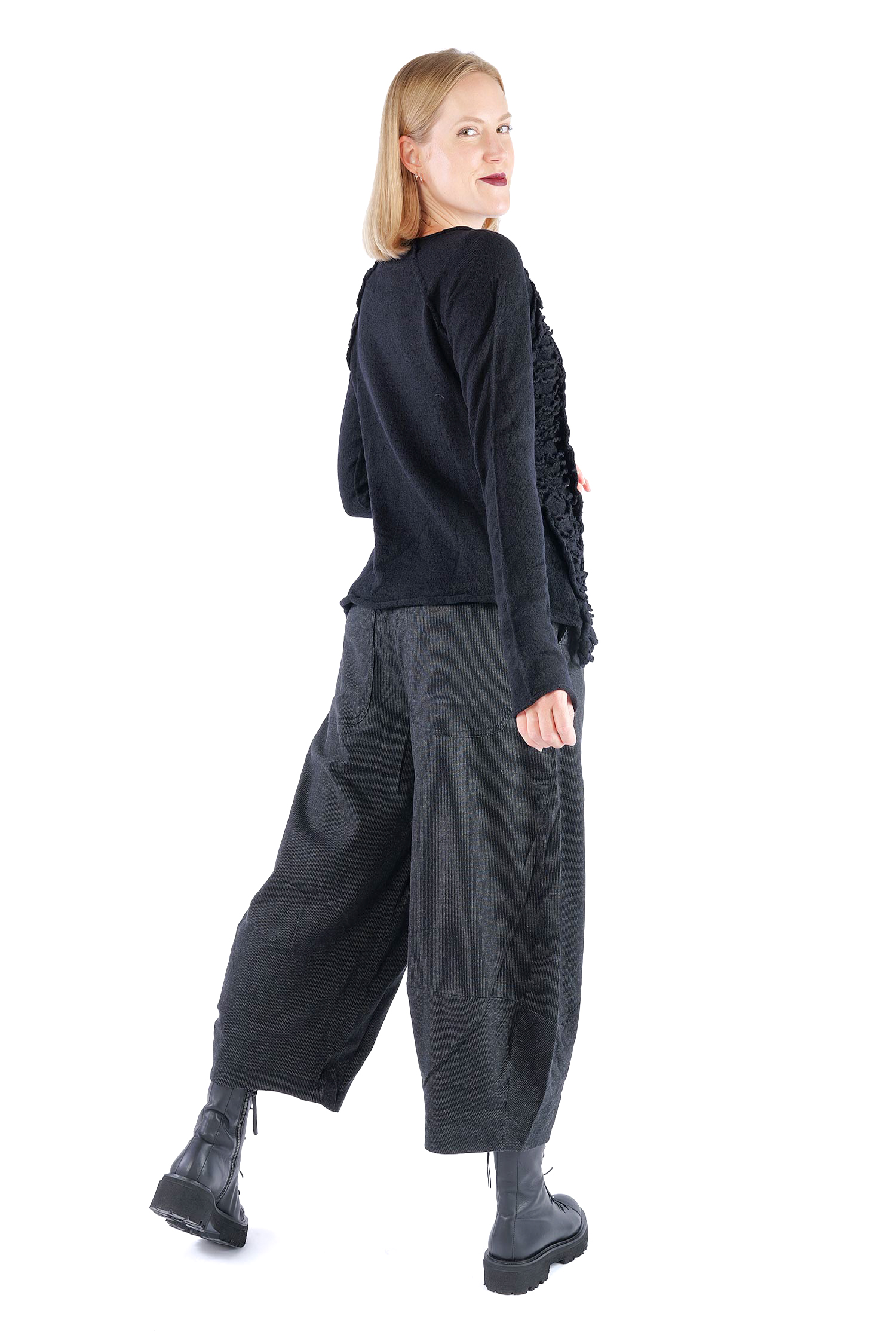 Dekorativer Wollpullover - Schwarz - 2262680705