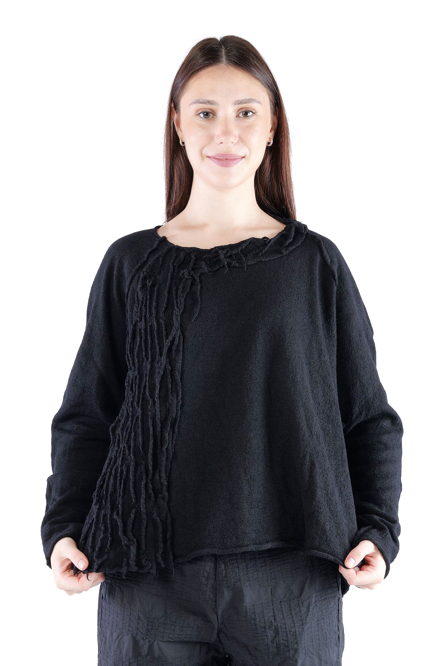 Oversize Wollpullover - Schwarz - 2262680707