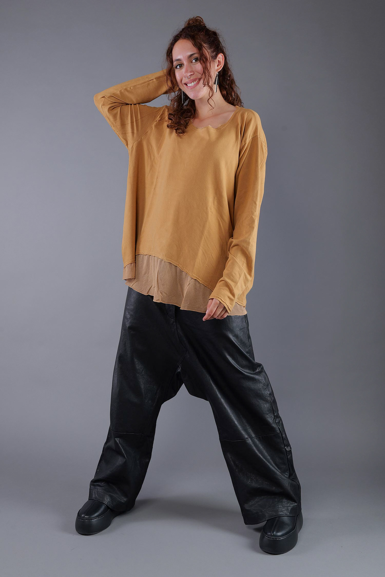 Shirt mit Tüll - Bronze - 2263510502