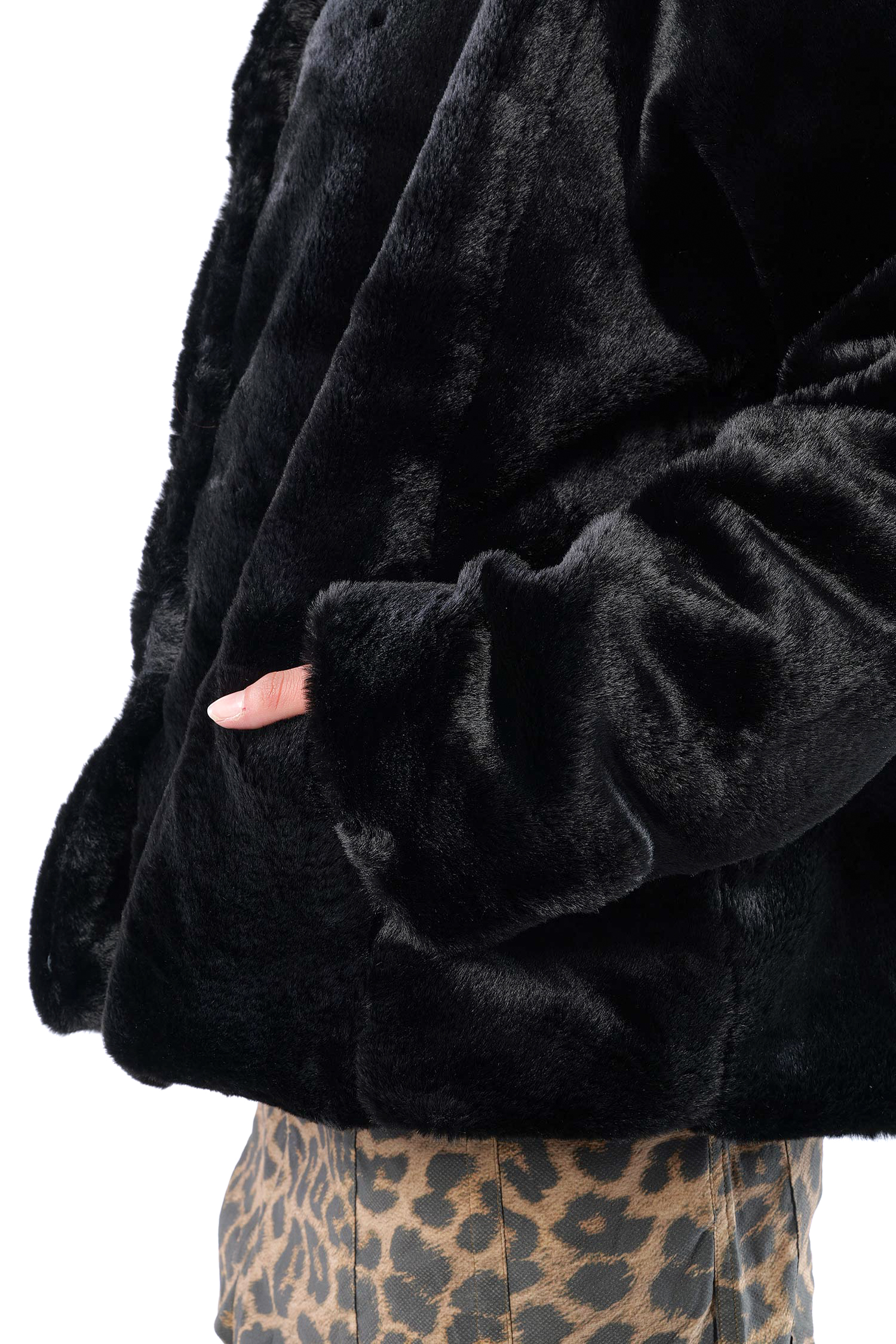 Kunstfelljacke - Schwarz - 2263431103