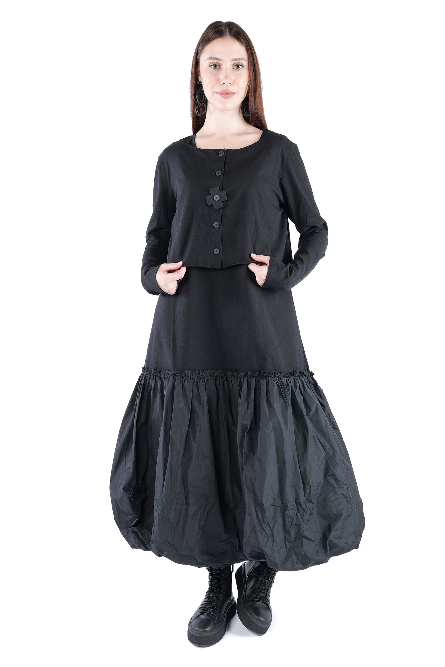 Kurze Jerseyjacke - Schwarz - 2131
