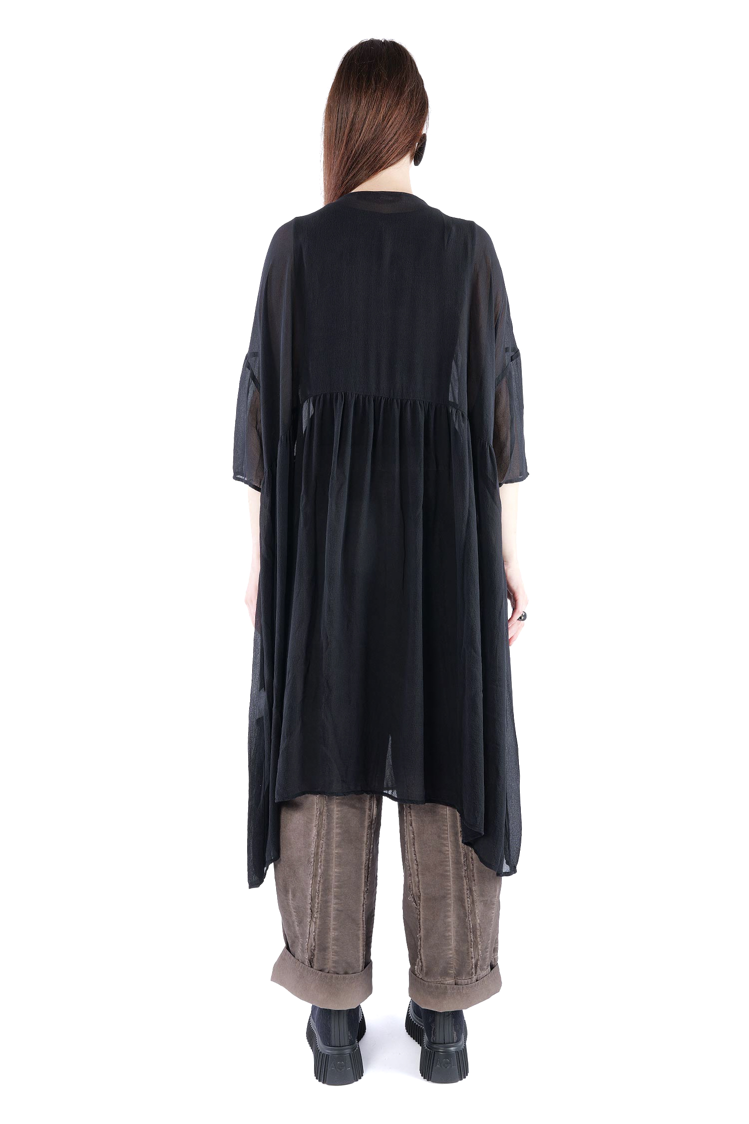 Oversize Seidenkleid - Schwarz - Meinsein