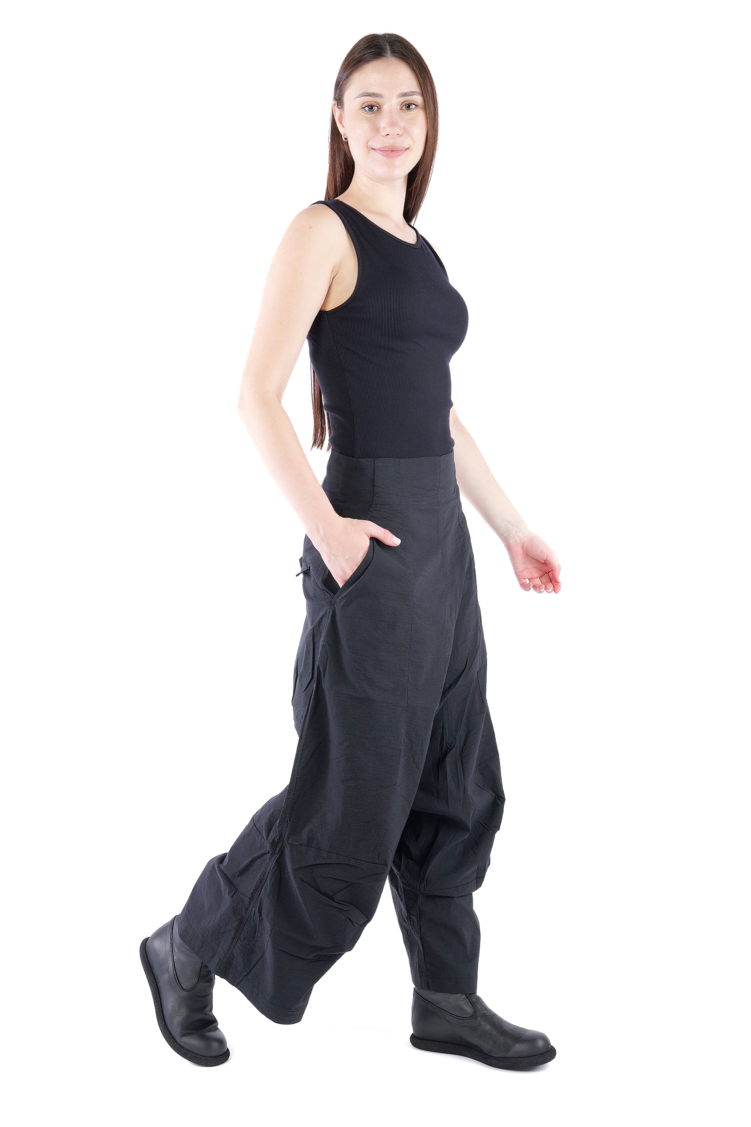 Wide stretch pants - Black - 2261240124