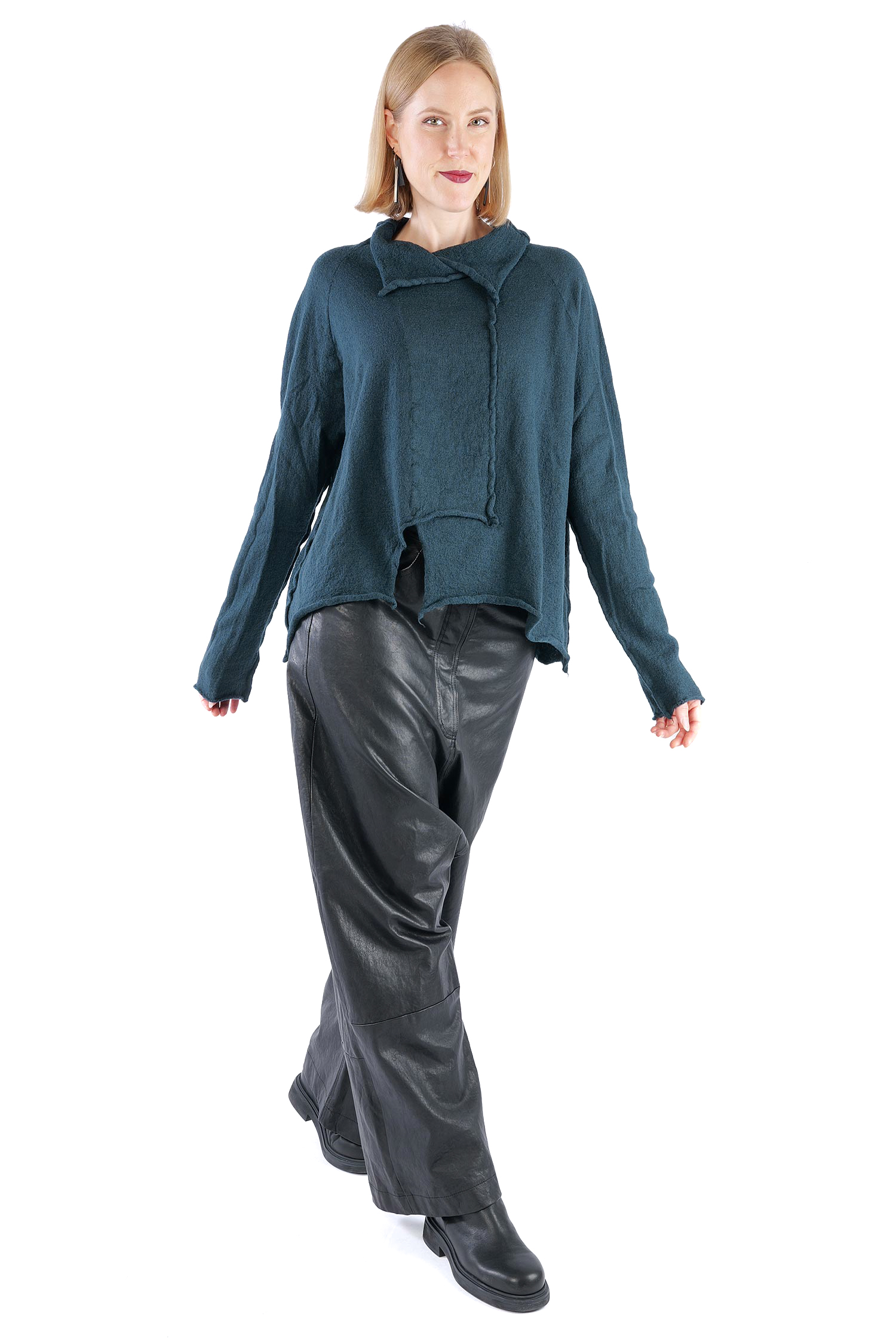Oversize Wollpullover - Petrol - 2261680713