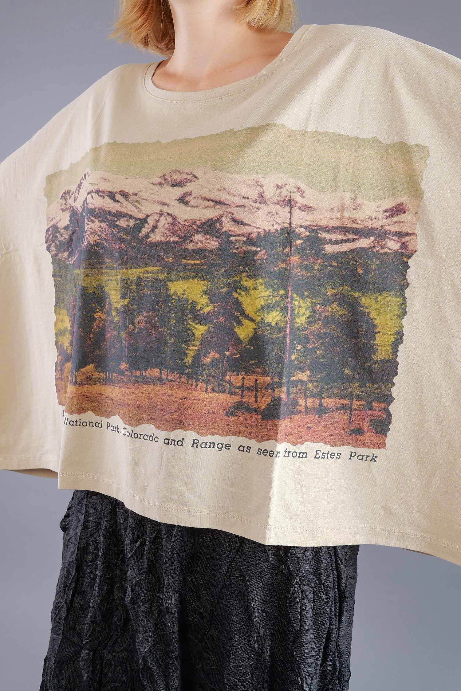 Oversized pullover with print - Forest print - 2263390503