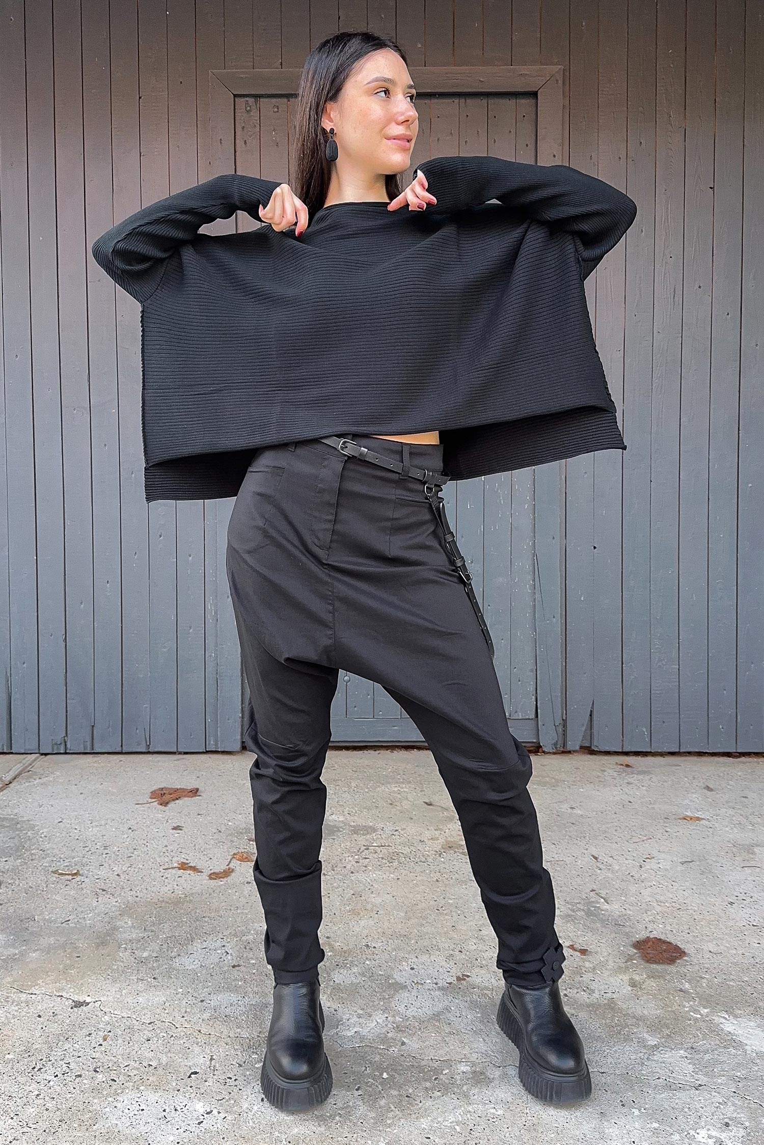 Stretchhose - Schwarz - 10028