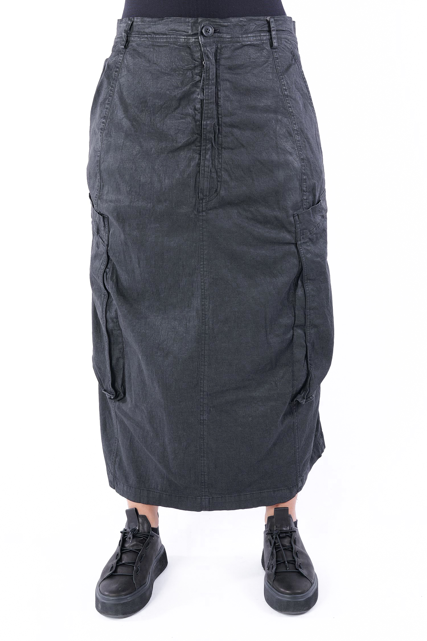 Beschichteter Jeansrock - Black gloss - 2251070304