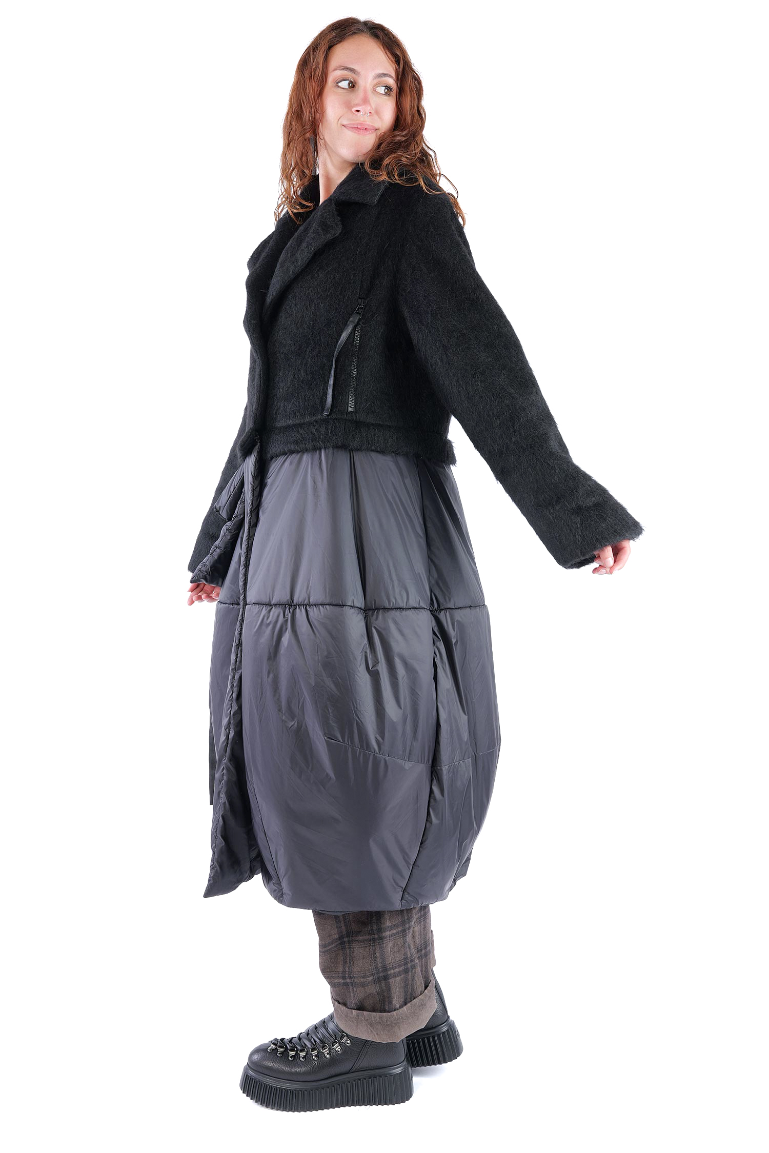 2-in-1 Wintermantel - Black faux fur/Black - Formers