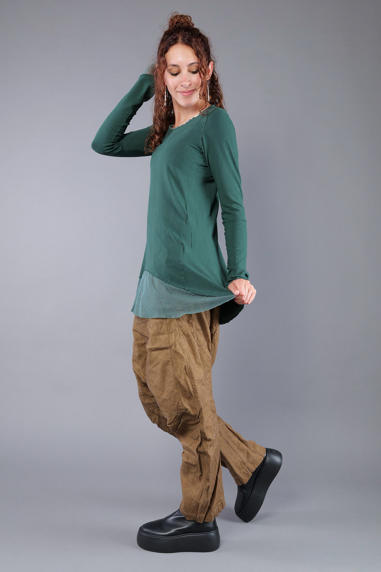 Longsleeve mit Tüll - Forest - 2263510501