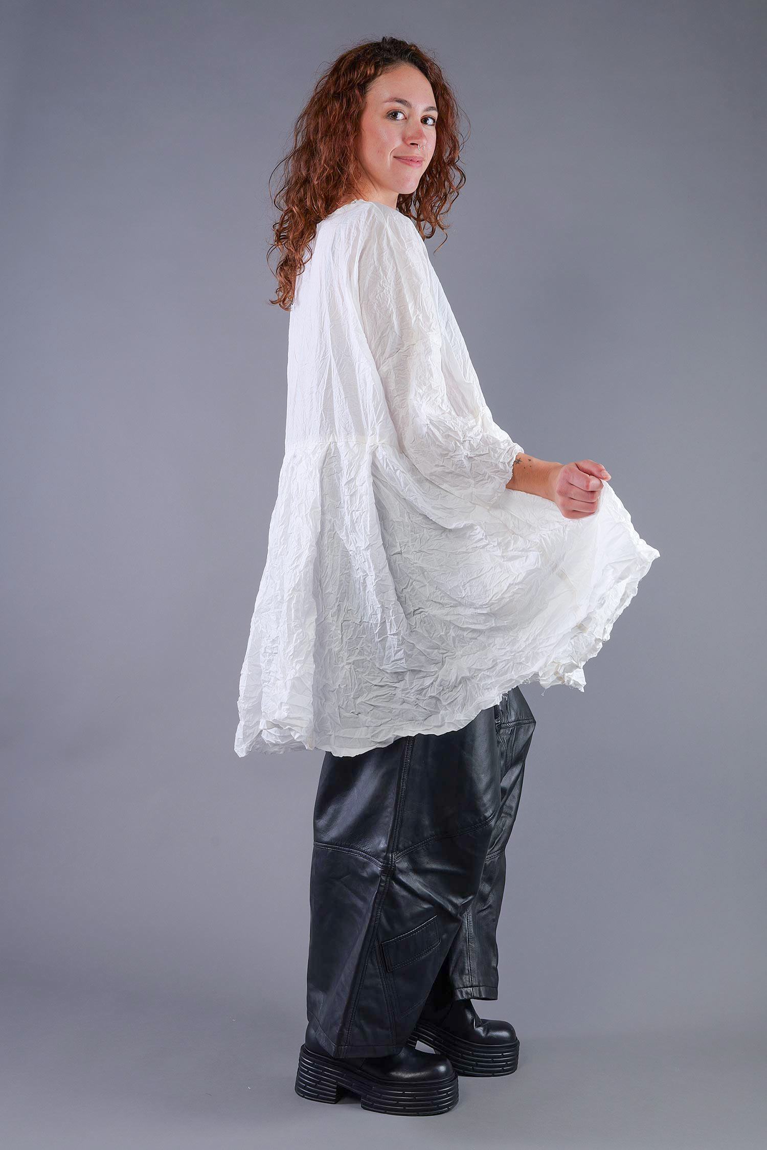 Falten Tunika - Schnee - Slowgold