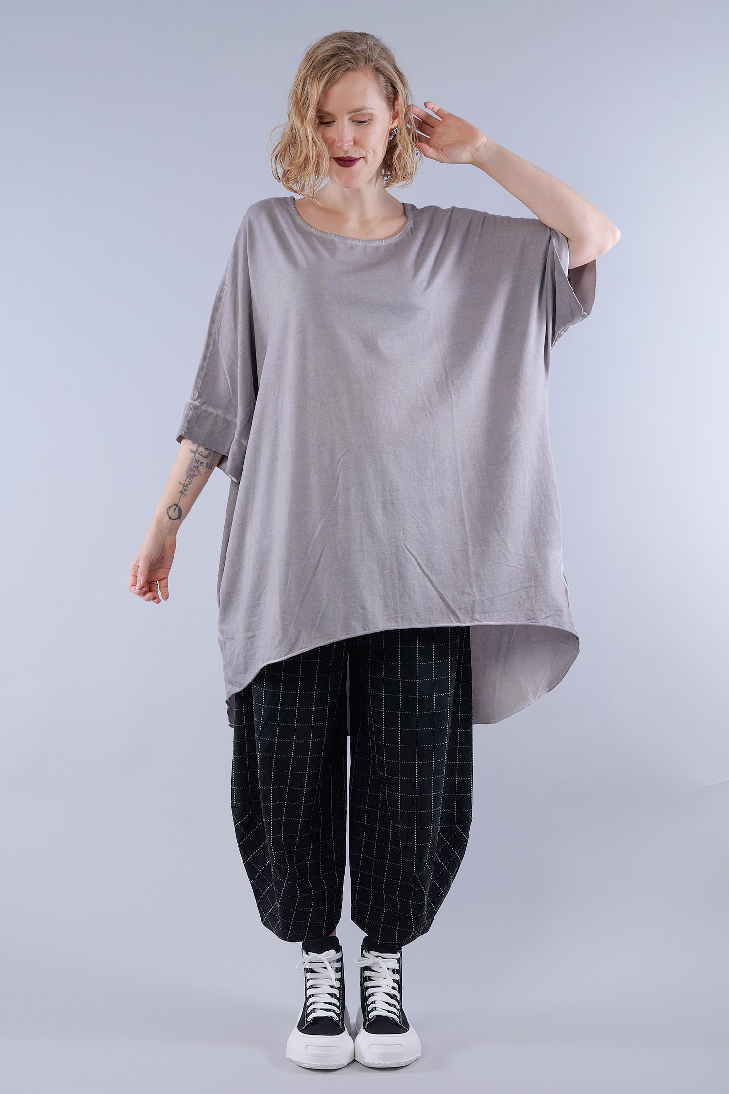 Oversize T-Shirt mit Plus - Cement uni - 5079