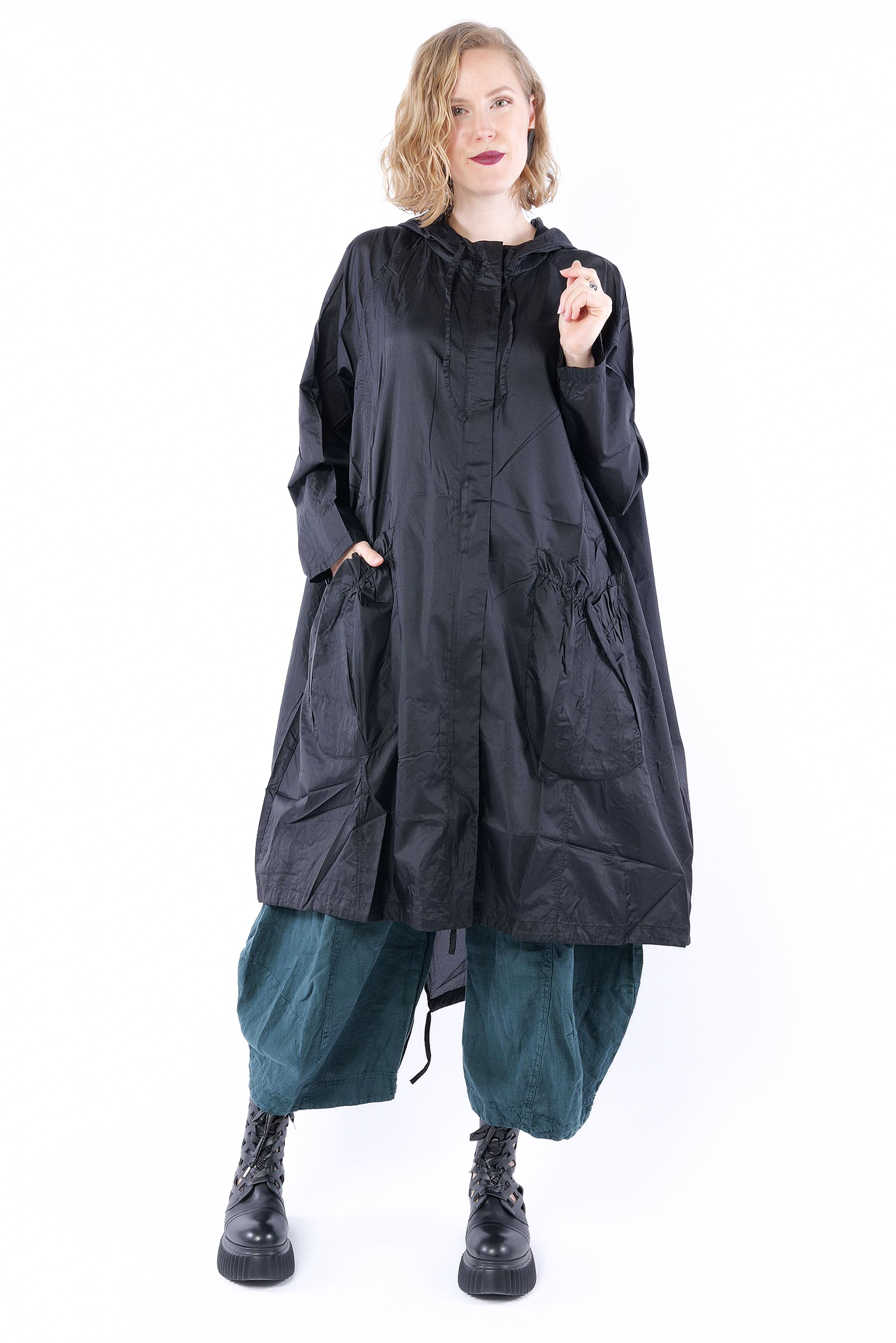 Oversize Regenmantel - Schwarz - 1263211212